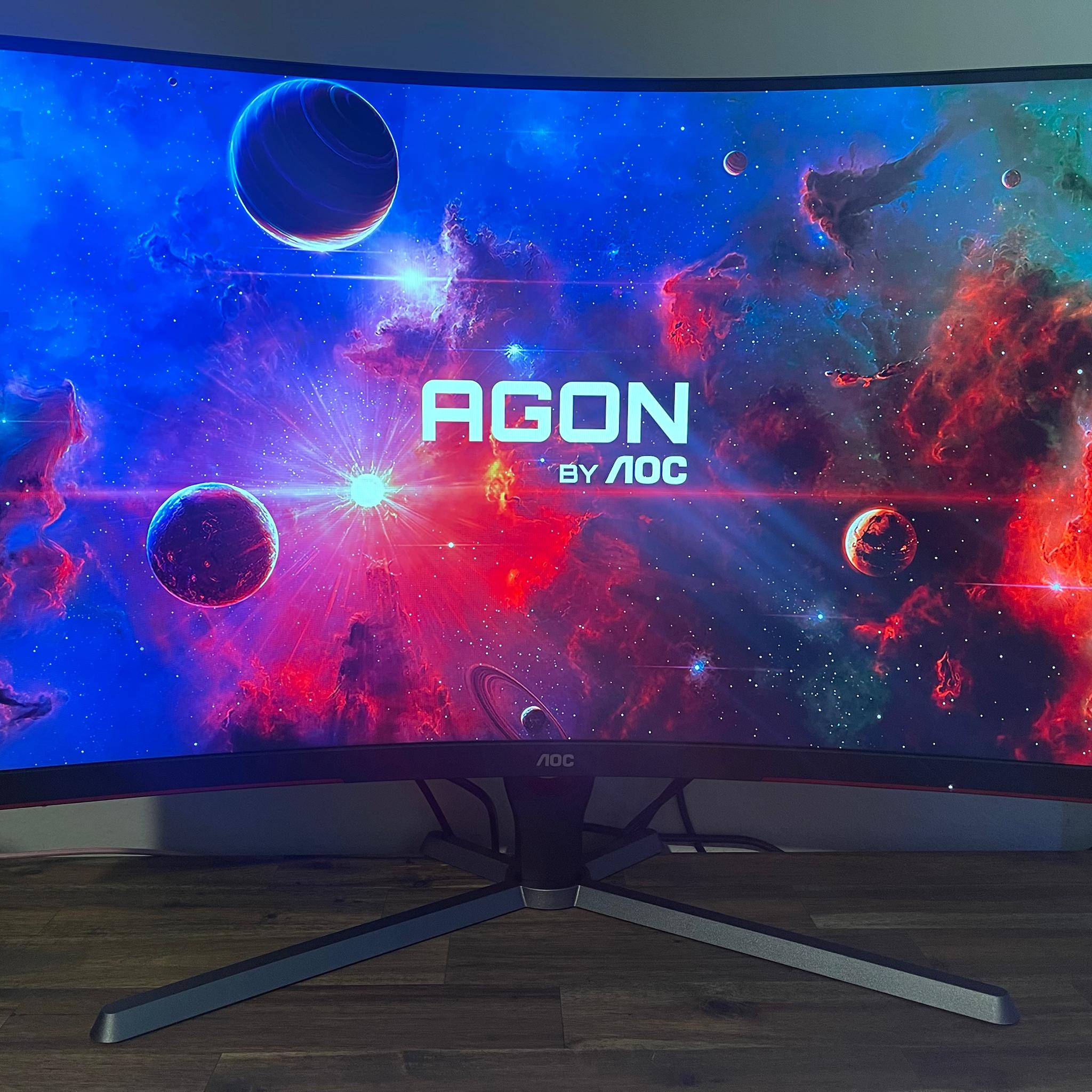 AOC - CQ32G3SE 32" 2K 165 Hz Curved FreeSync Premium Monitor - Black/Red