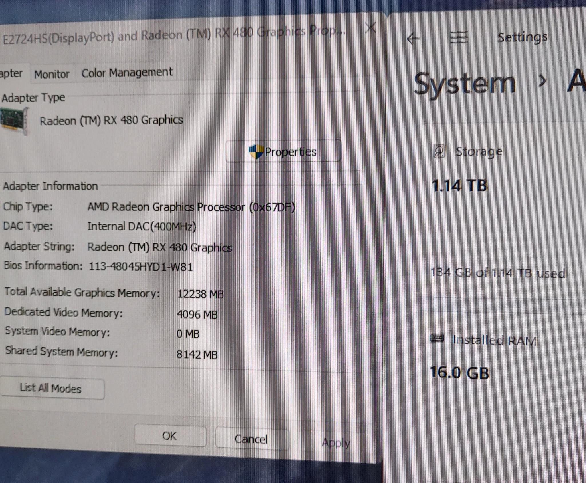 Dell XPS gaming PC, i7-6700, RX 480 4GB, 16GB RAM, 256gb SSD, 1TB HDD