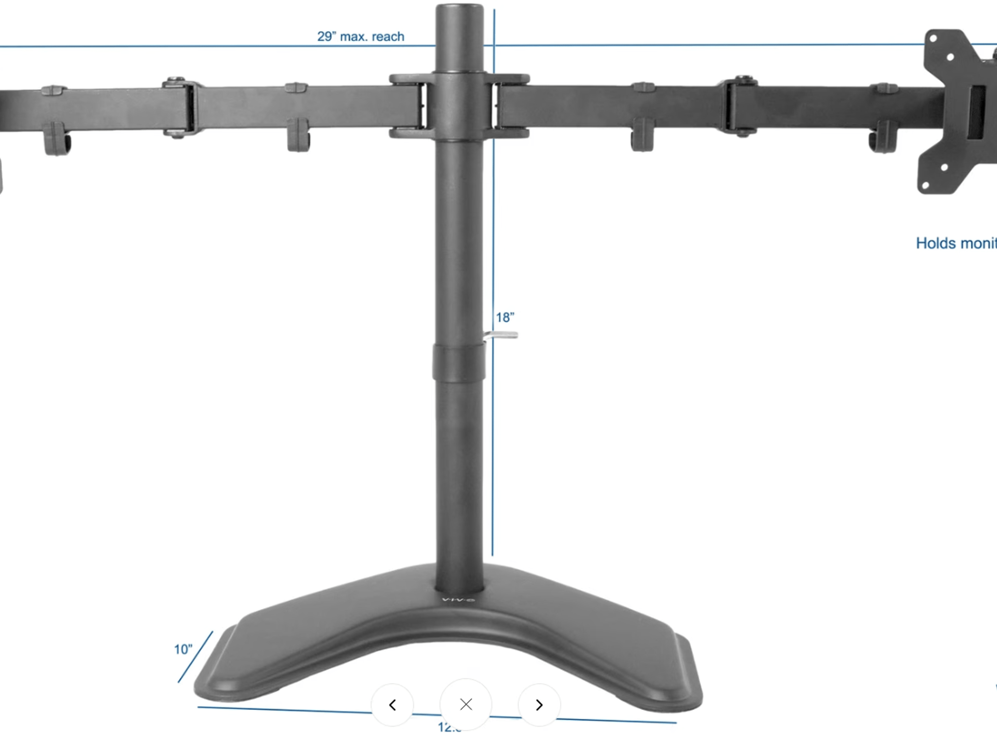 VIVO Dual Monitor Free-Standing Desk Stand