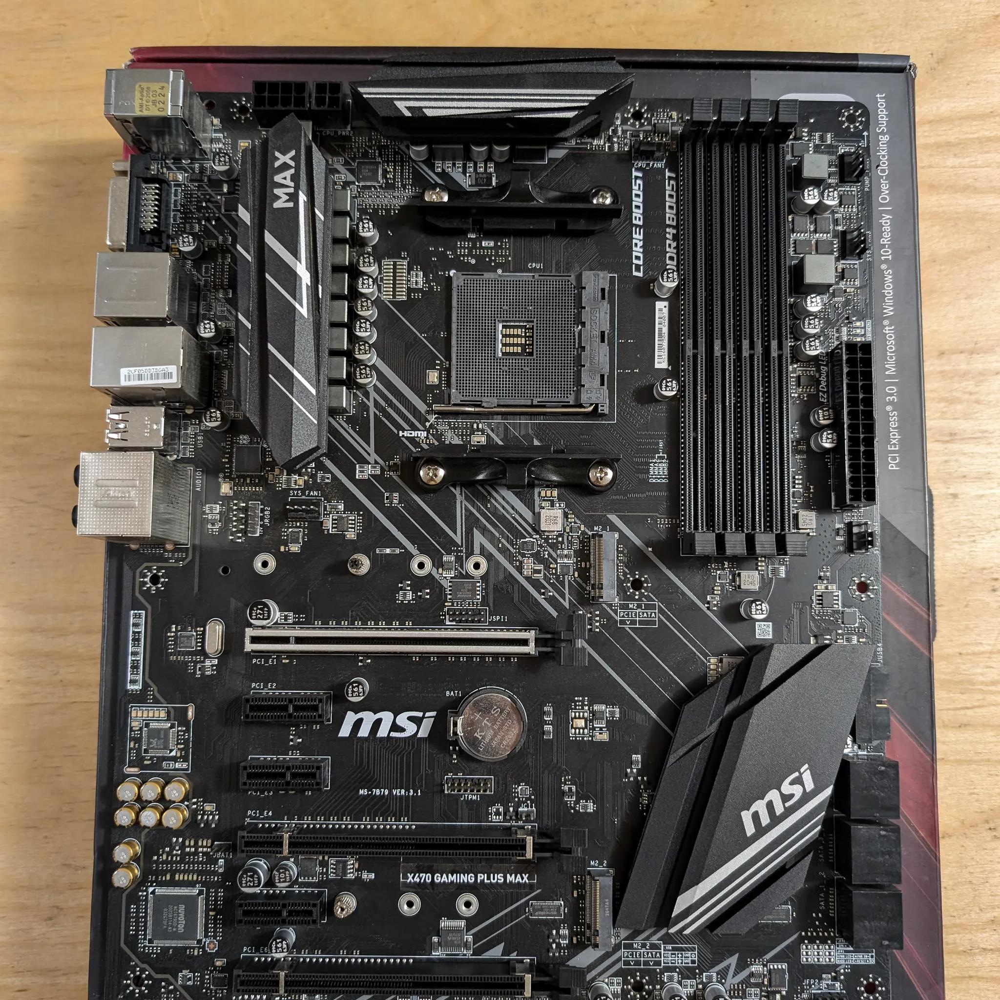 MSI X470 Gaming PLUS MAX ATX AM4 motherboard