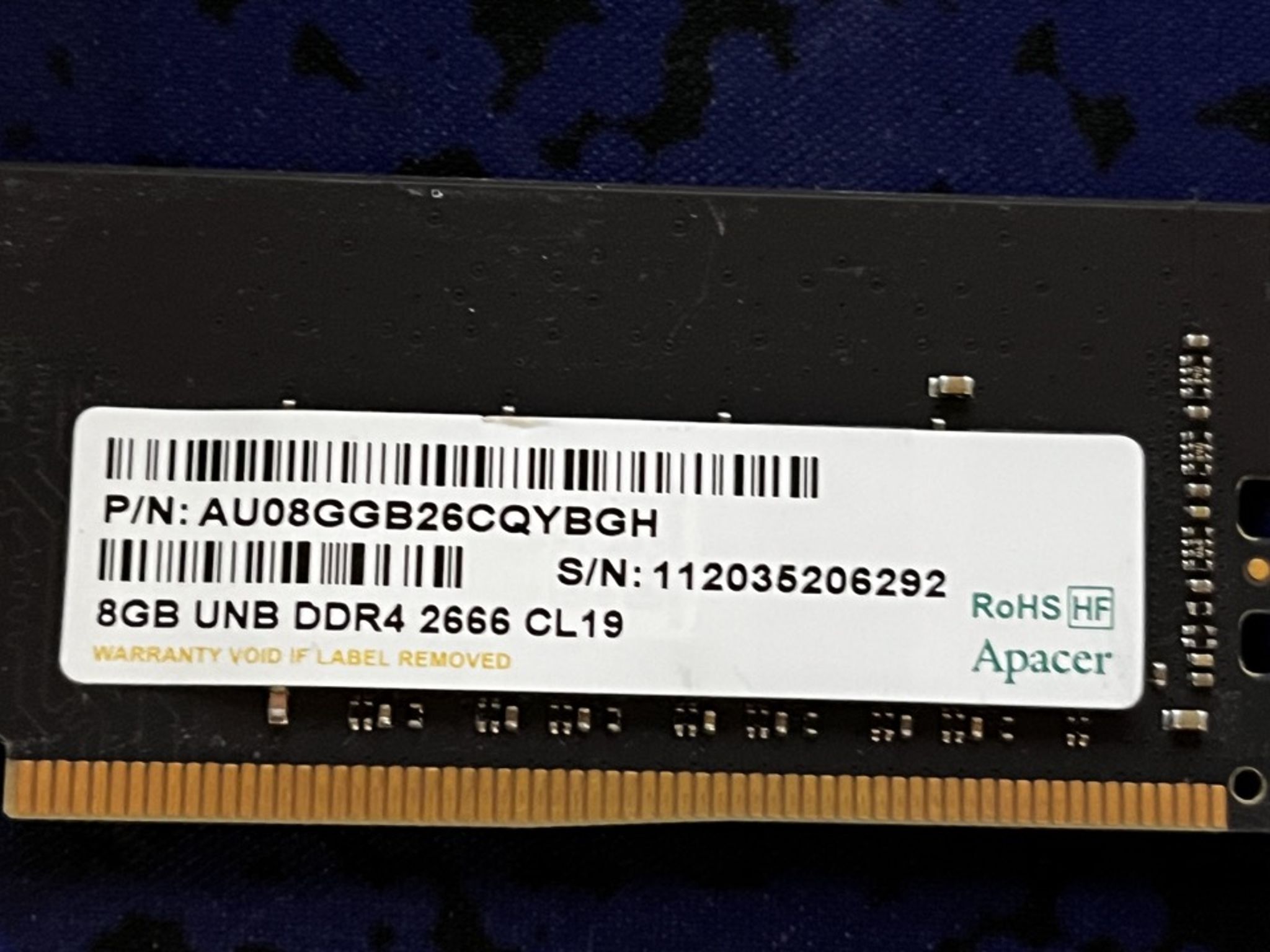 Apacer 8GB DDR4 2666MHz Desktop RAM Memory Stick