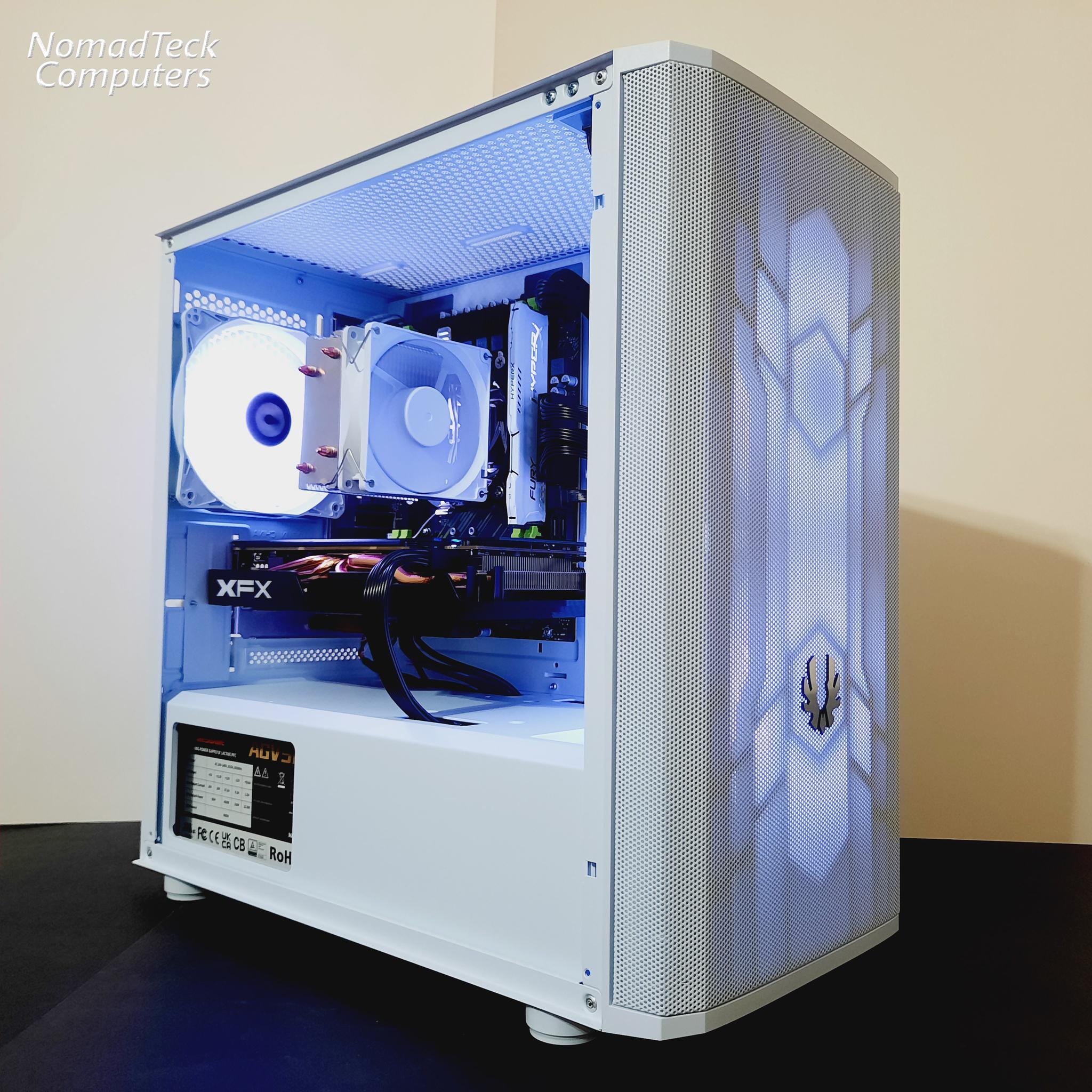 ⚡Budget White Gaming PC - Intel Xeon 8-cores ● 16GB RAM ● 512GB SSD ● AMD RX 580 8GB