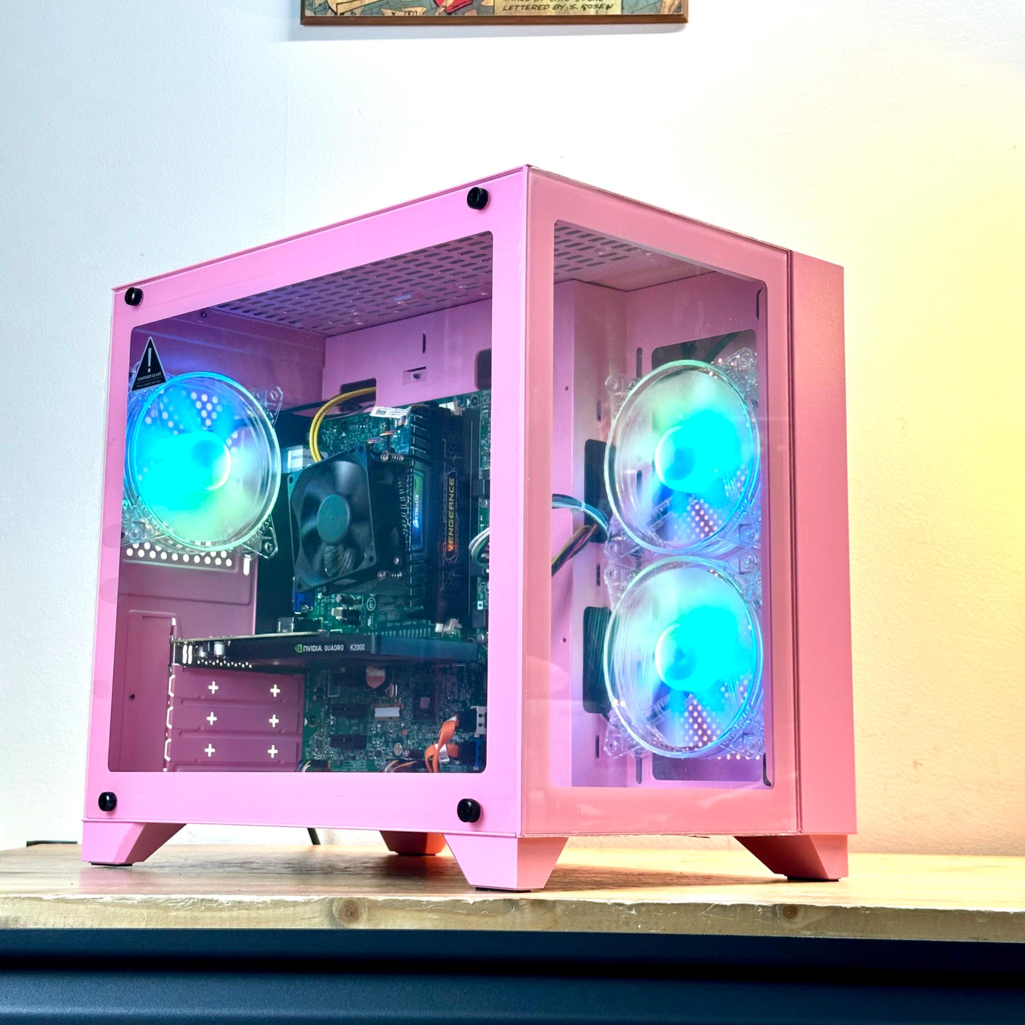 🌸 PINK Budget Gaming PC Custom Desktop 🌸- Intel i7, 32GB RAM, SSD+1TB, NVIDIA GTX 1660 Super 6GB