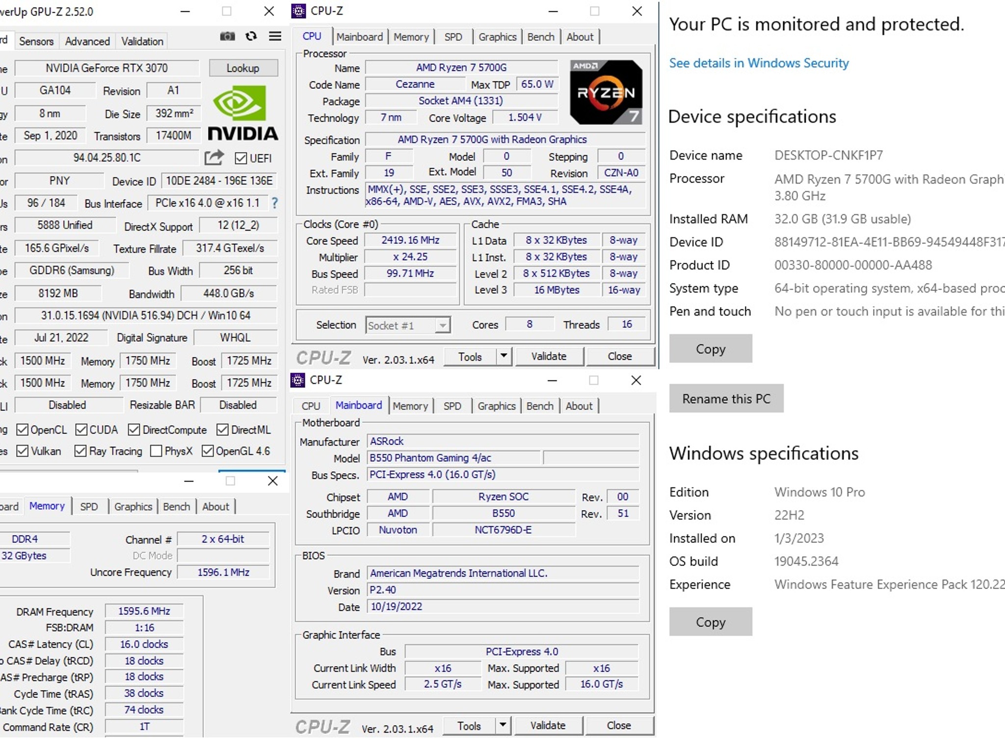 PC on Sale! Ryzen 7 5700G, RTX 3070, 32GB DDR4-3200 RAM, 1TB SSD