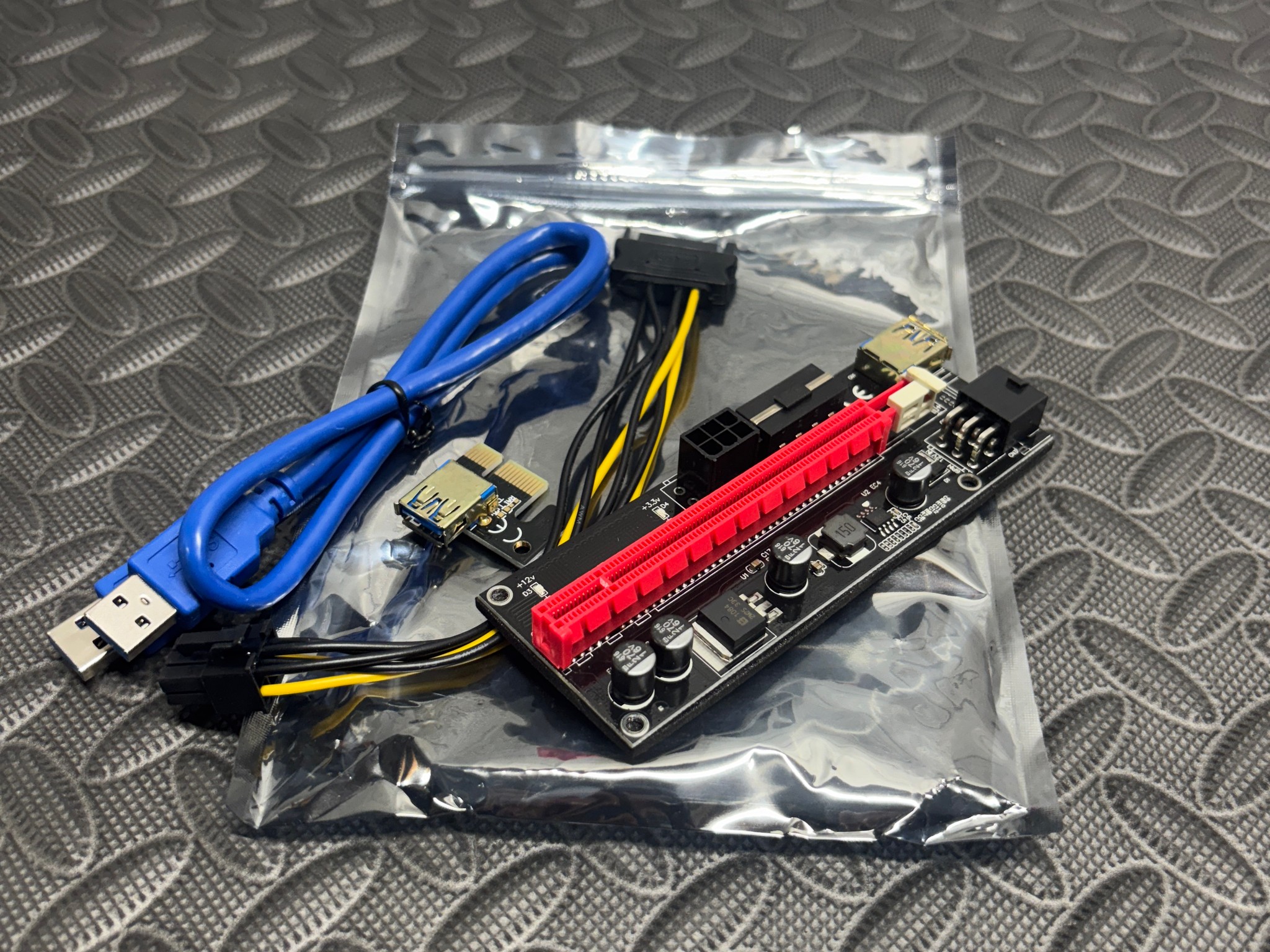 PCIe x1 to x16 USB GPU Riser Card Kit PCI-E Mining Adapter Powered Riser