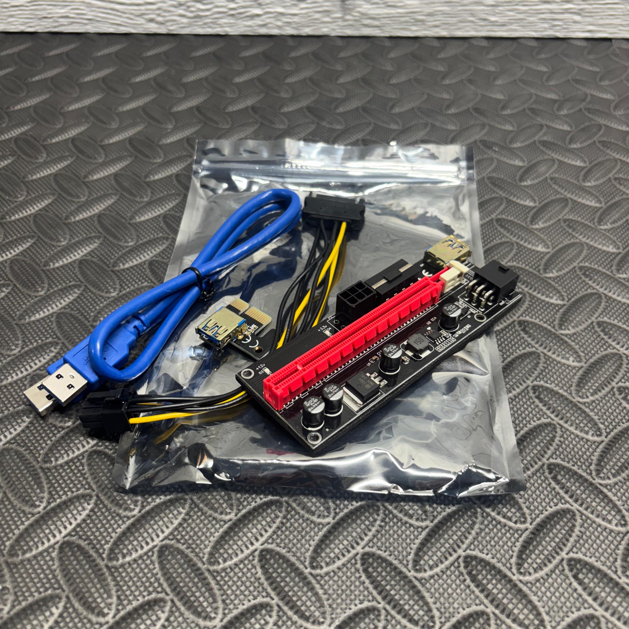 PCIe x1 to x16 USB GPU Riser Card Kit PCI-E Mining Adapter Powered Riser