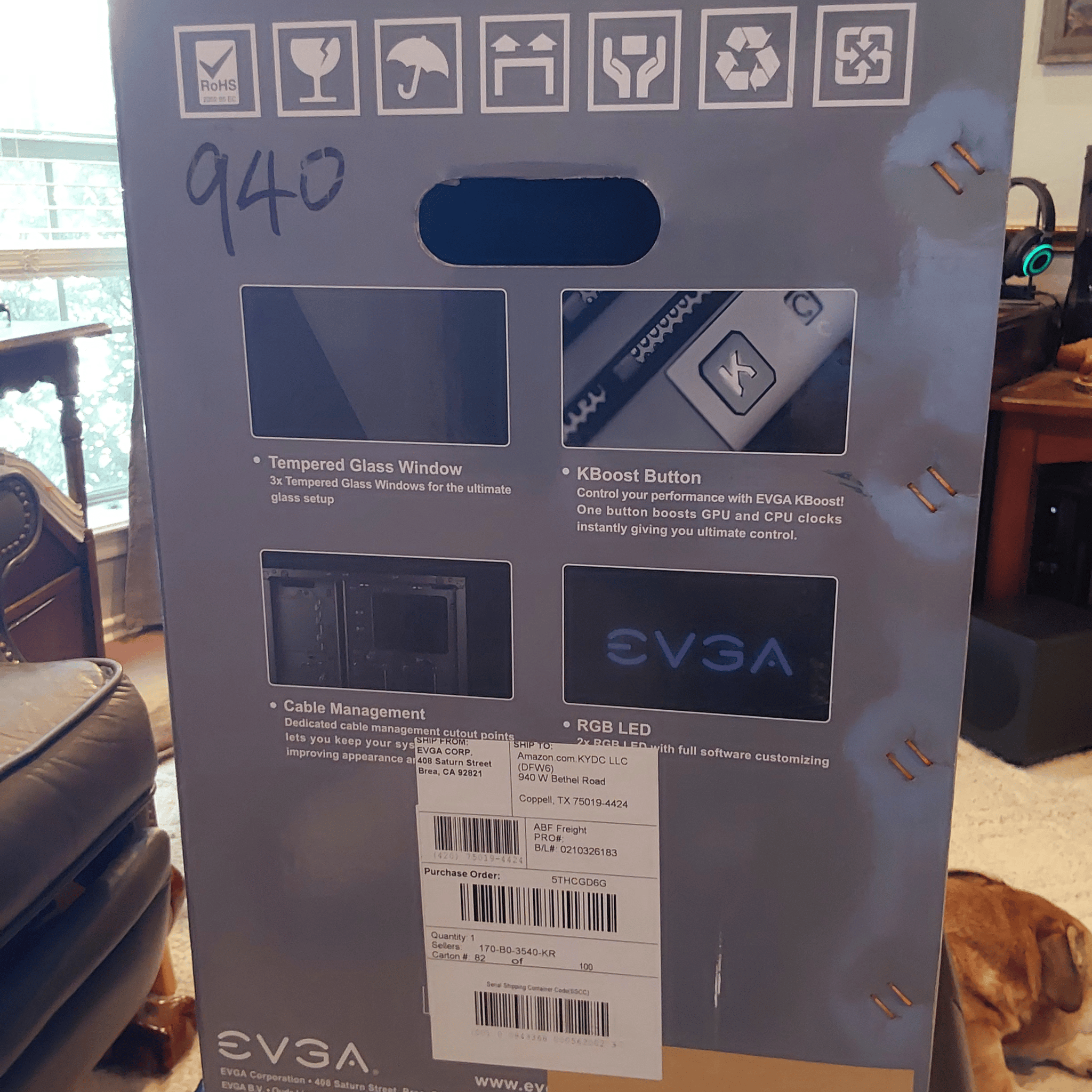 NEW EVGA DG-77 Matte Black Mid-Tower Gaming Case, Tempered Glass, Vertical GPU Mount, RGB, & K-Boost