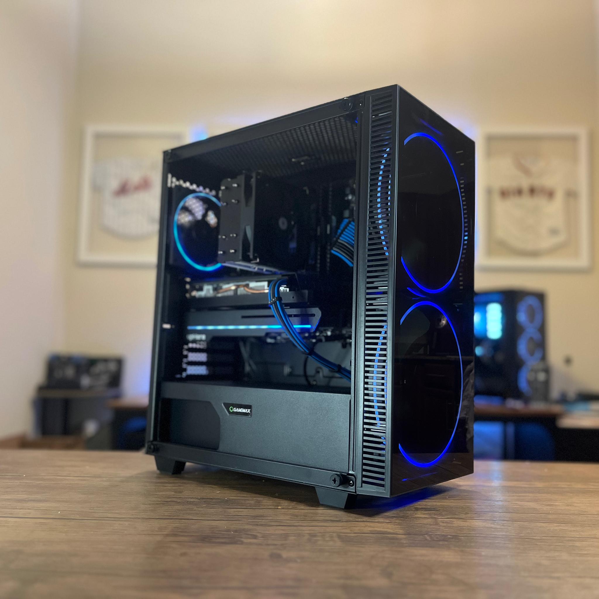 Black/Blue Gaming PC(RX 580 8GB +  RYZEN 3 1200)
