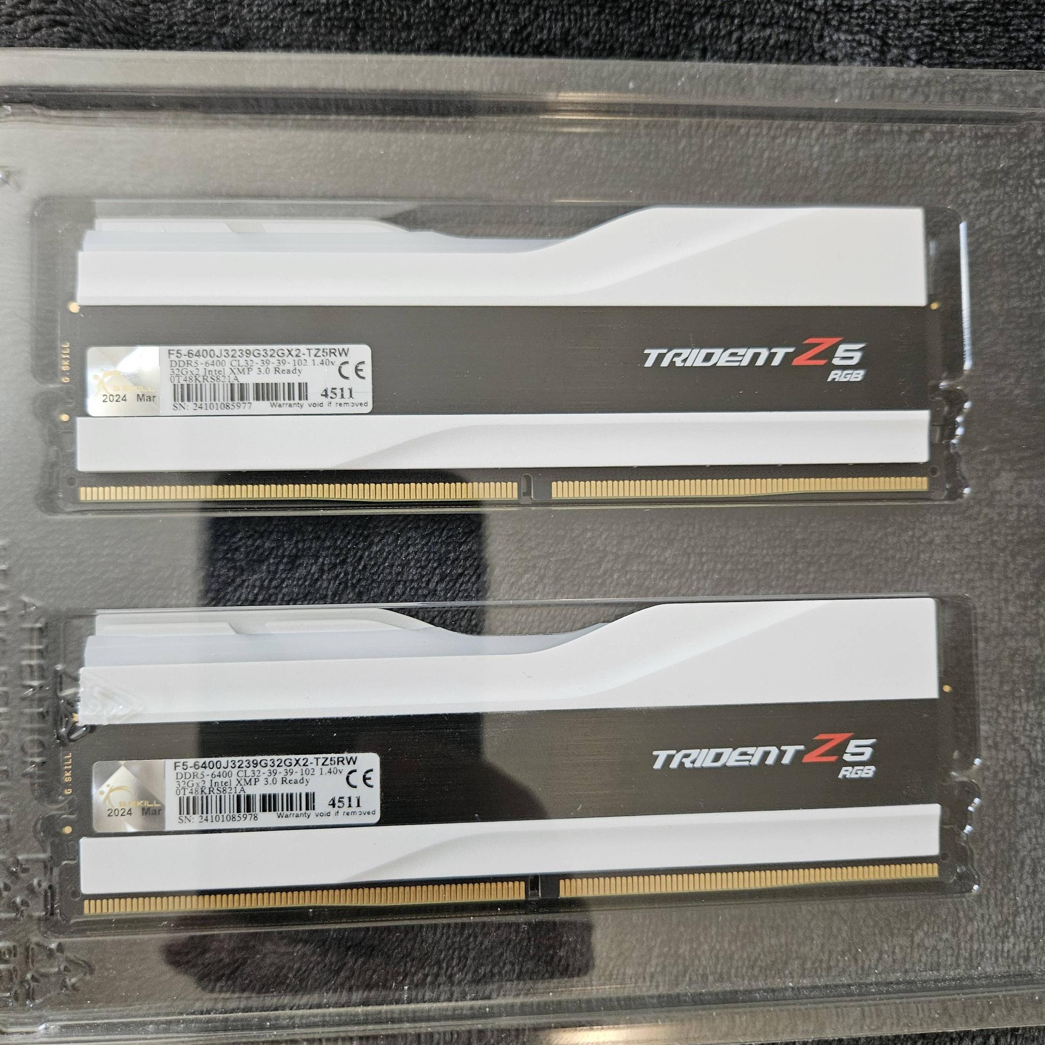 G.SKILL Trident Z5 RGB 64GB (2 x 32GB) 288-Pin PC RAM DDR5 6400 Model F5-6400J3239G32GX2-TZ5RW