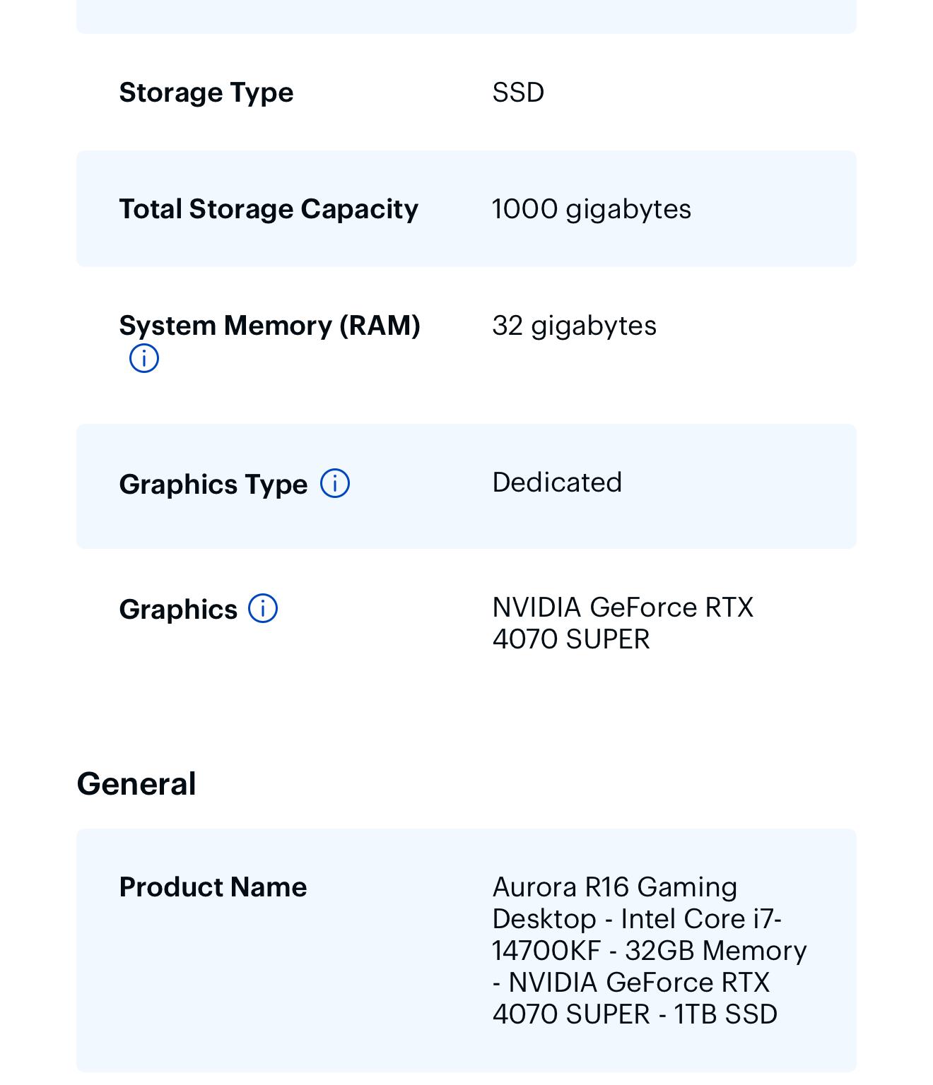 Alienware Aurora R16 | RTX 4070 SUPER | Intel i7-14700KF | 32GB DDR5 | 1TB NVMe