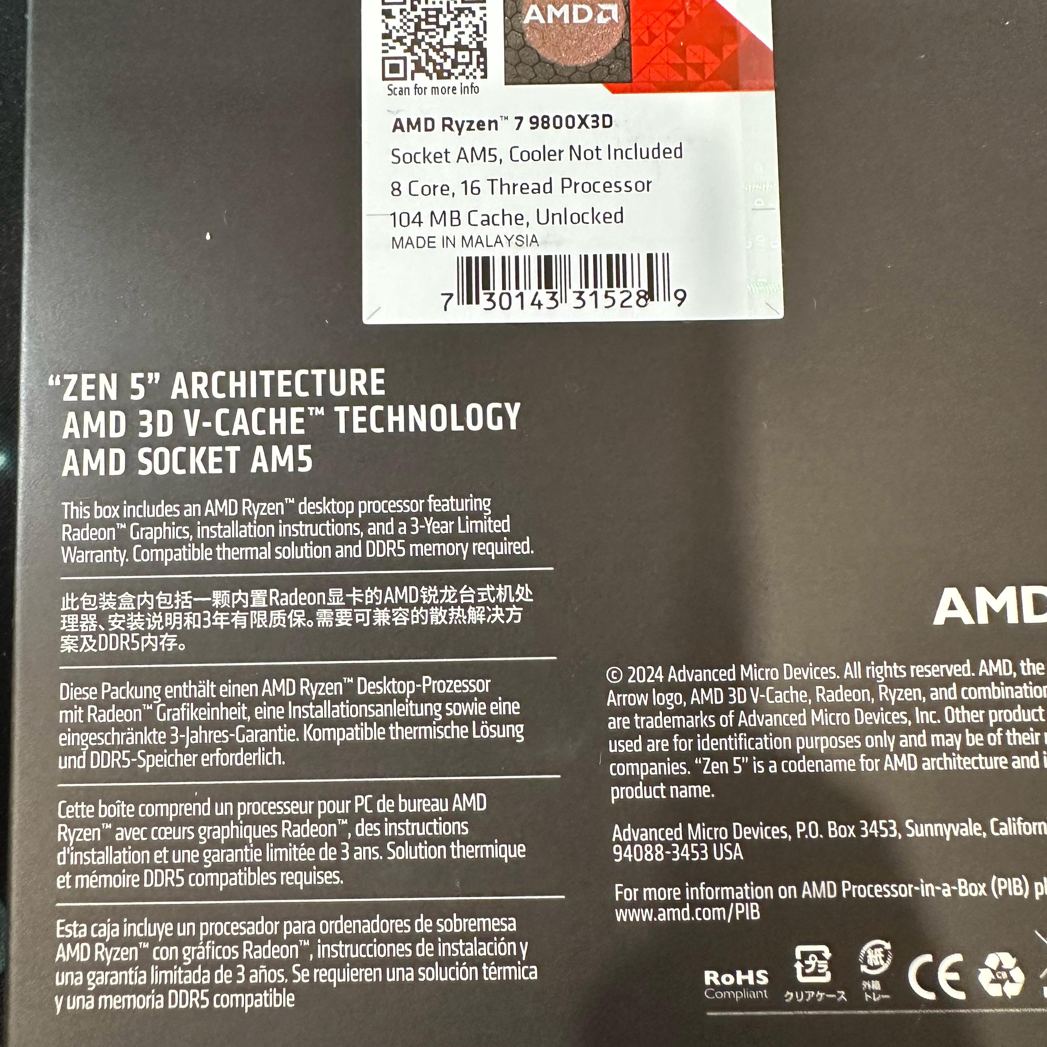 AMD RYZEN 7 9800X3D