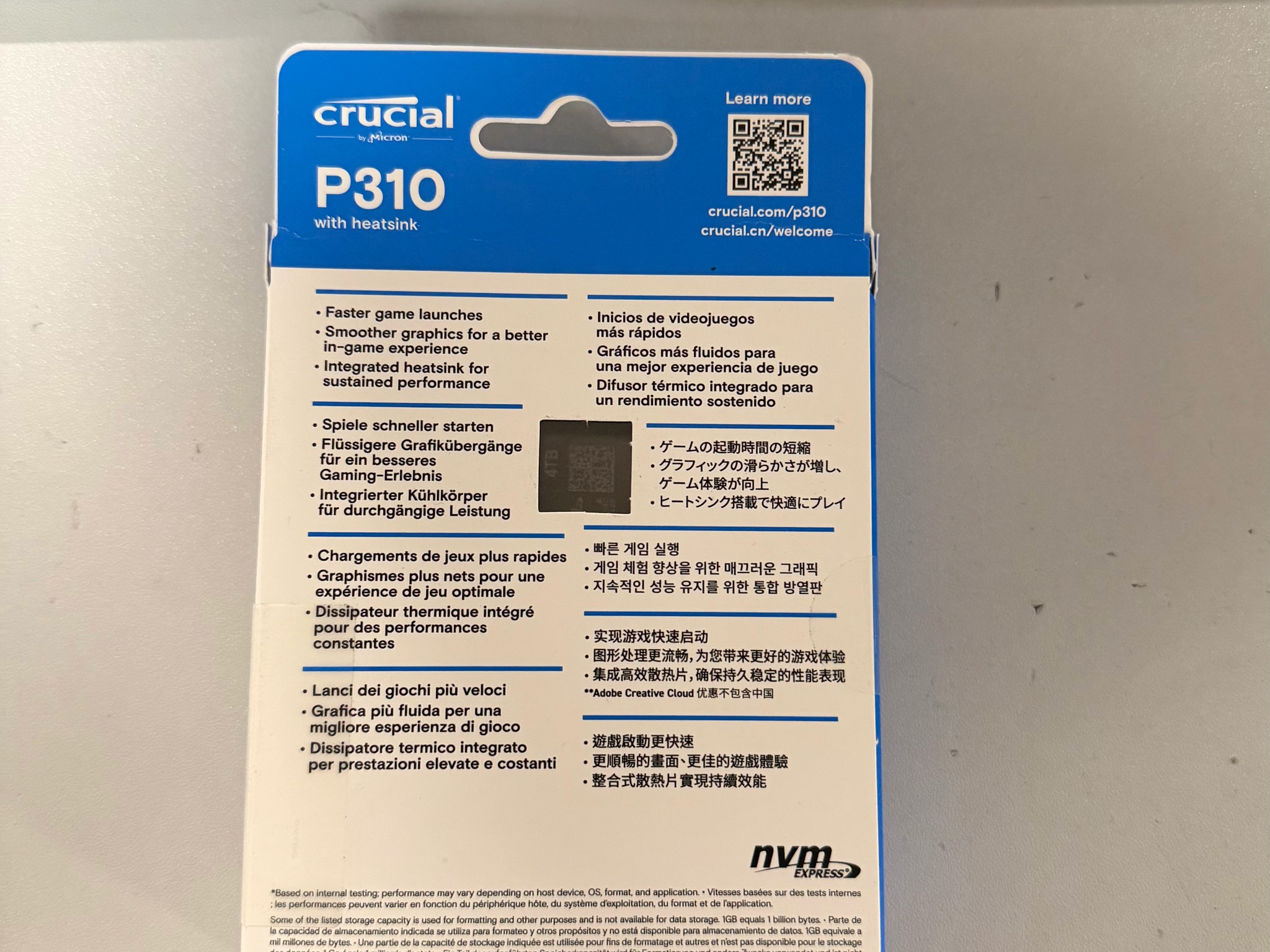 Crucial P310 4TB Gen4 NVME SSD with Heatsink