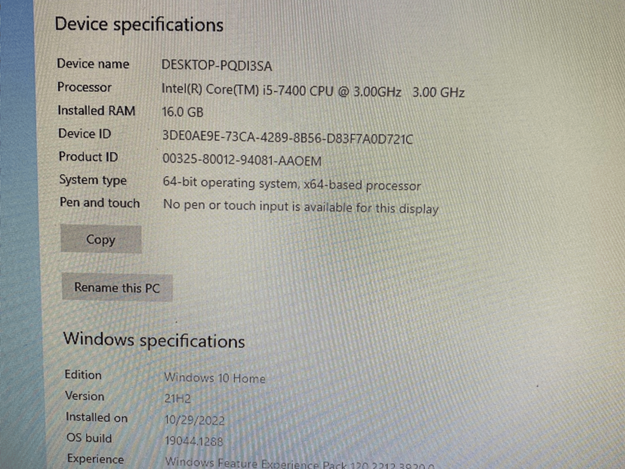 Mid Range Gaming PC with I5-7400 and GTX1060