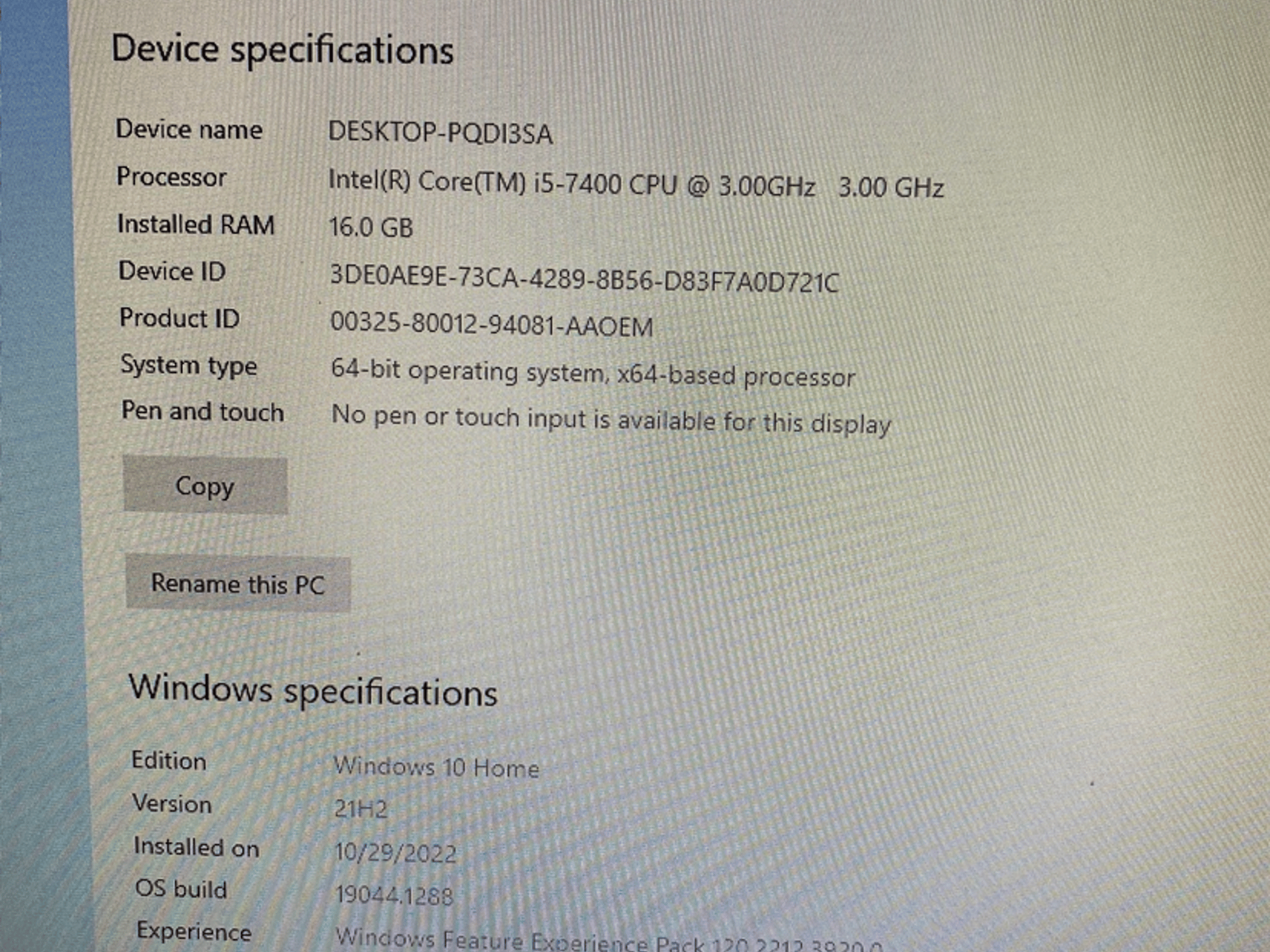 Mid Range Gaming PC with I5-7400 and GTX1060