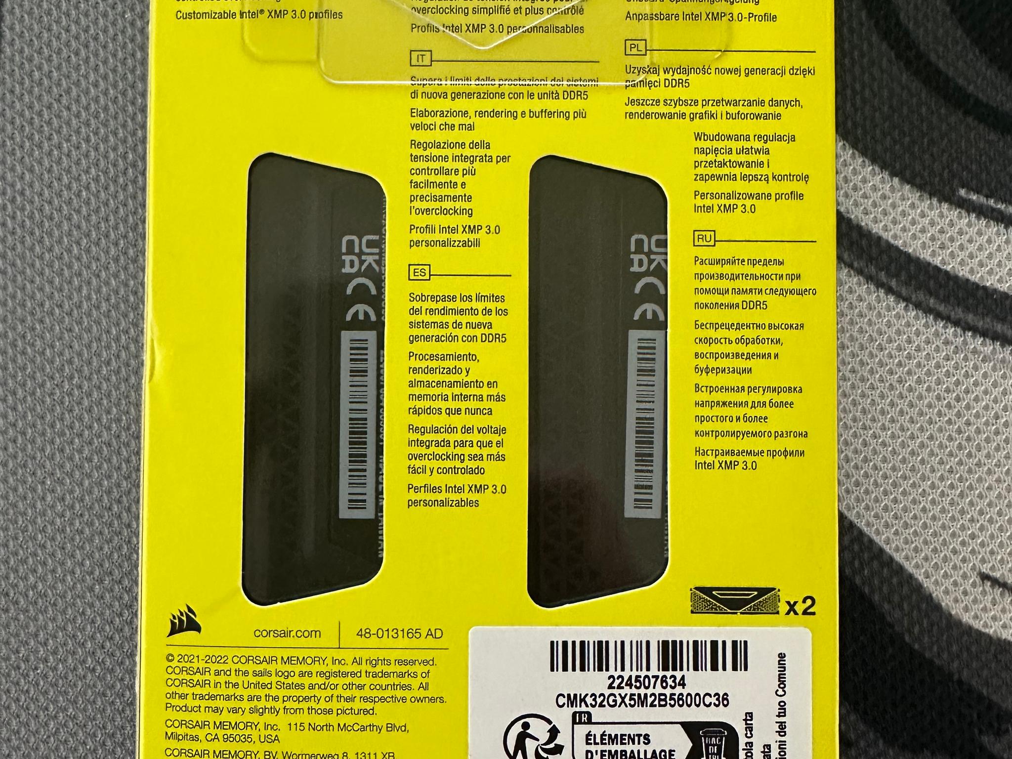 32gb Corsair Vengeance ddr5 5600