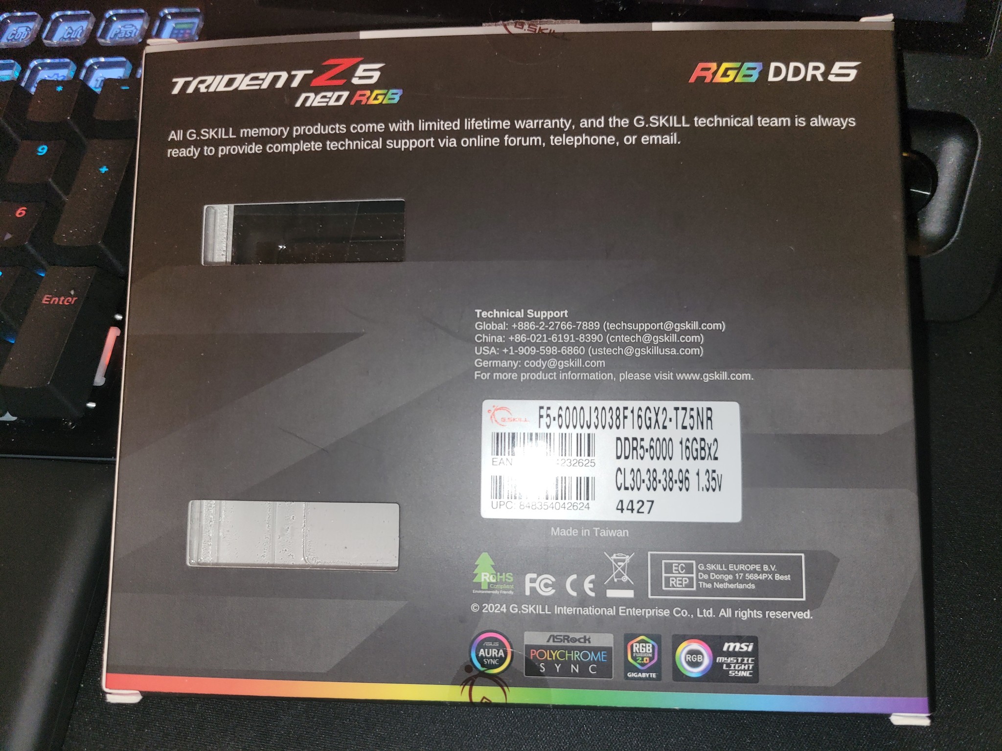 G.Skill Trident Z5 32GB CL30 32GB (16 x 2) DDR5 RGB AMD Expo Neo