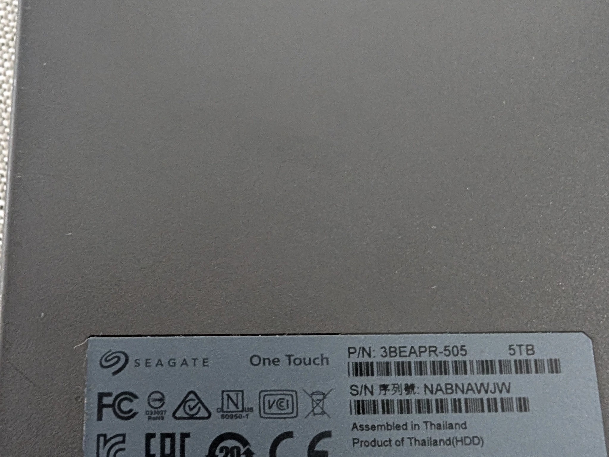 Seagate One Touch, 5TB, Password Activated Hardware encryption, External Hard Drive