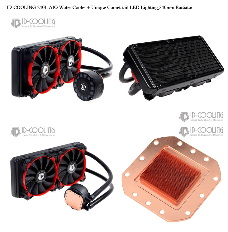NEW ID-COOLING FROSTFLOW 240L AIO CPU Cooler with Comet-tail LED Lighting