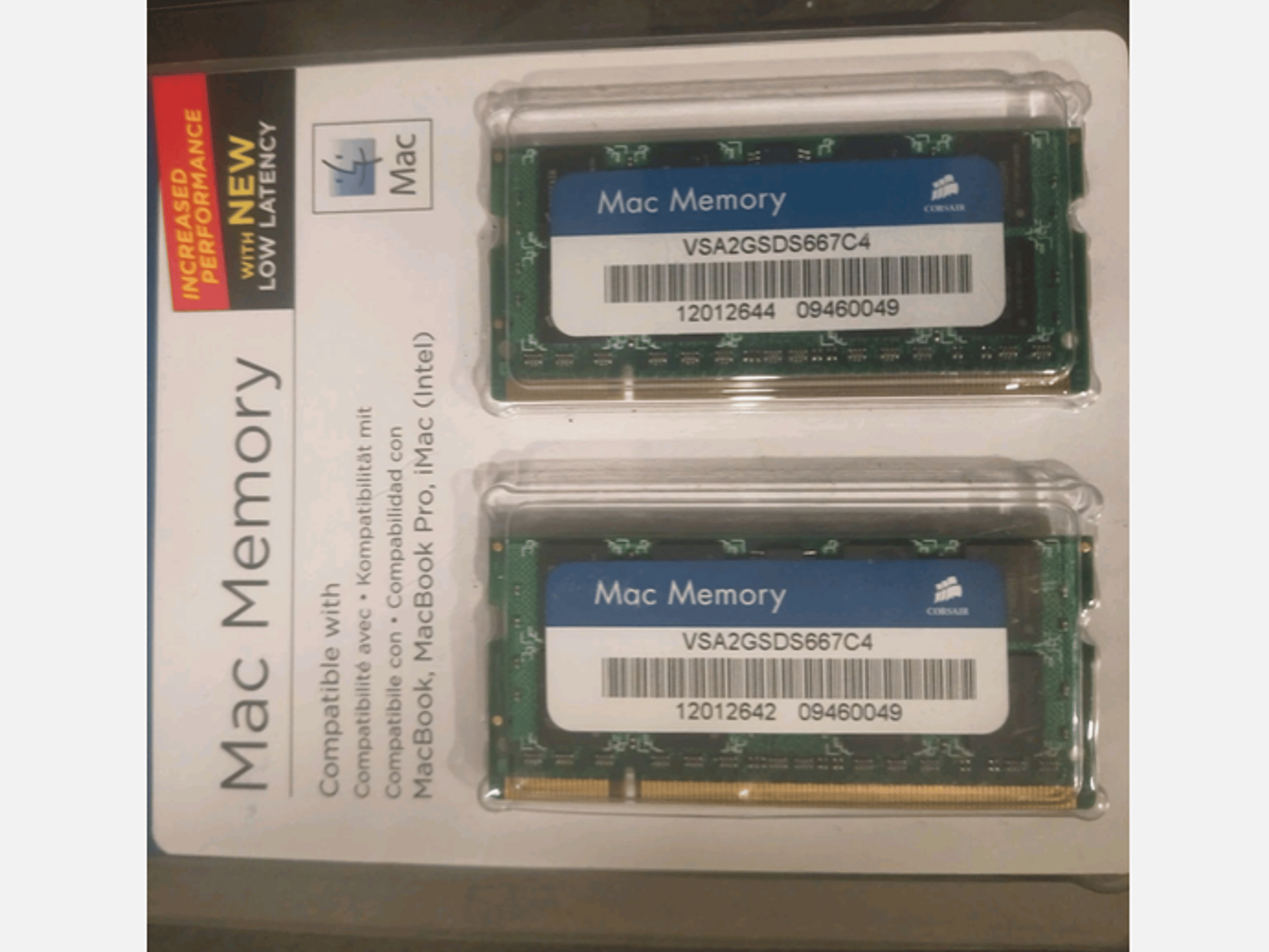 Corsair 2 x 2GB DDR2 SDRAM Mac Memory UNOPENED
