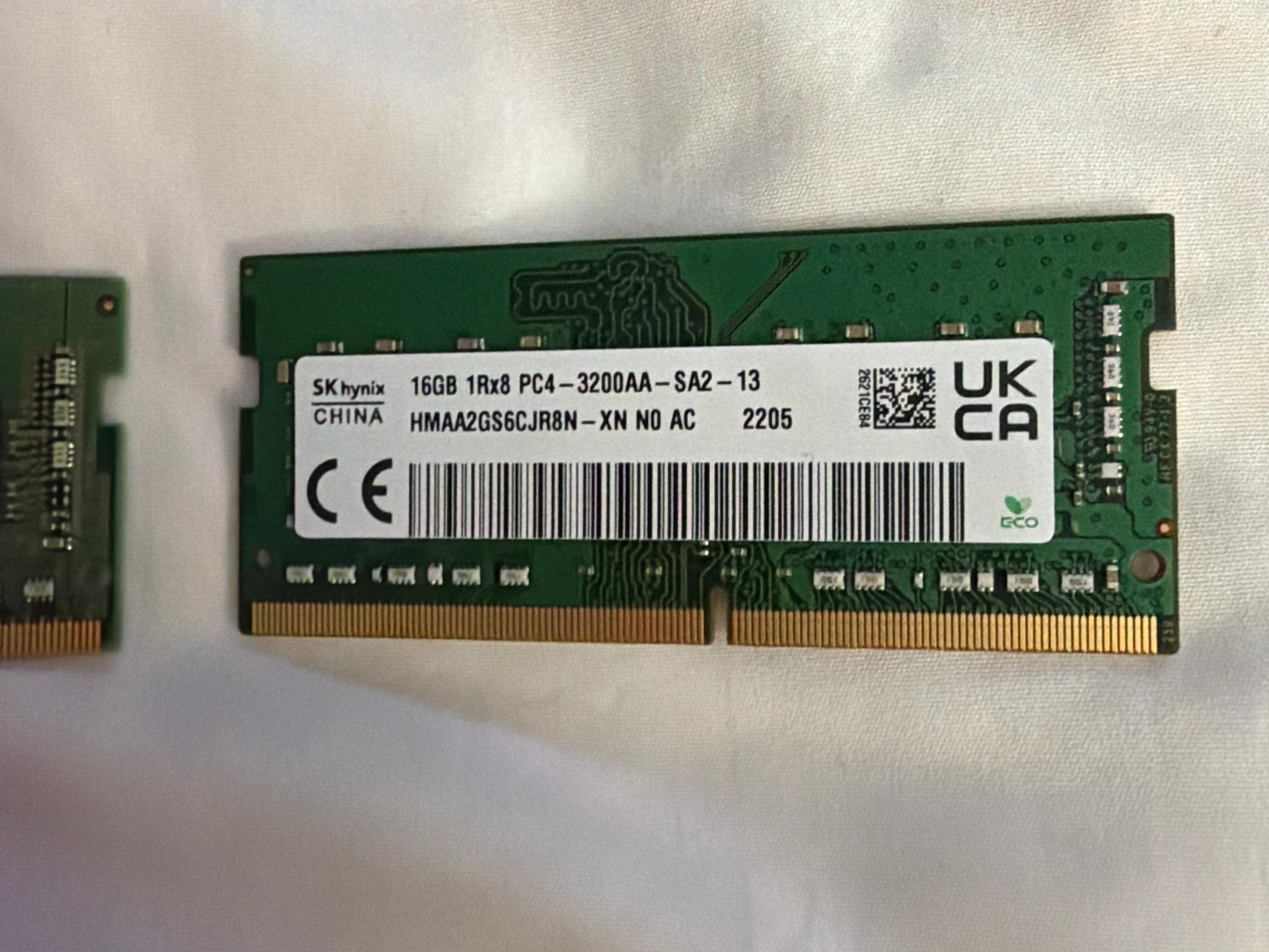 32GB DDR4 3200MT/s So-Dimm 2x16GB Samsung/SK Hynix