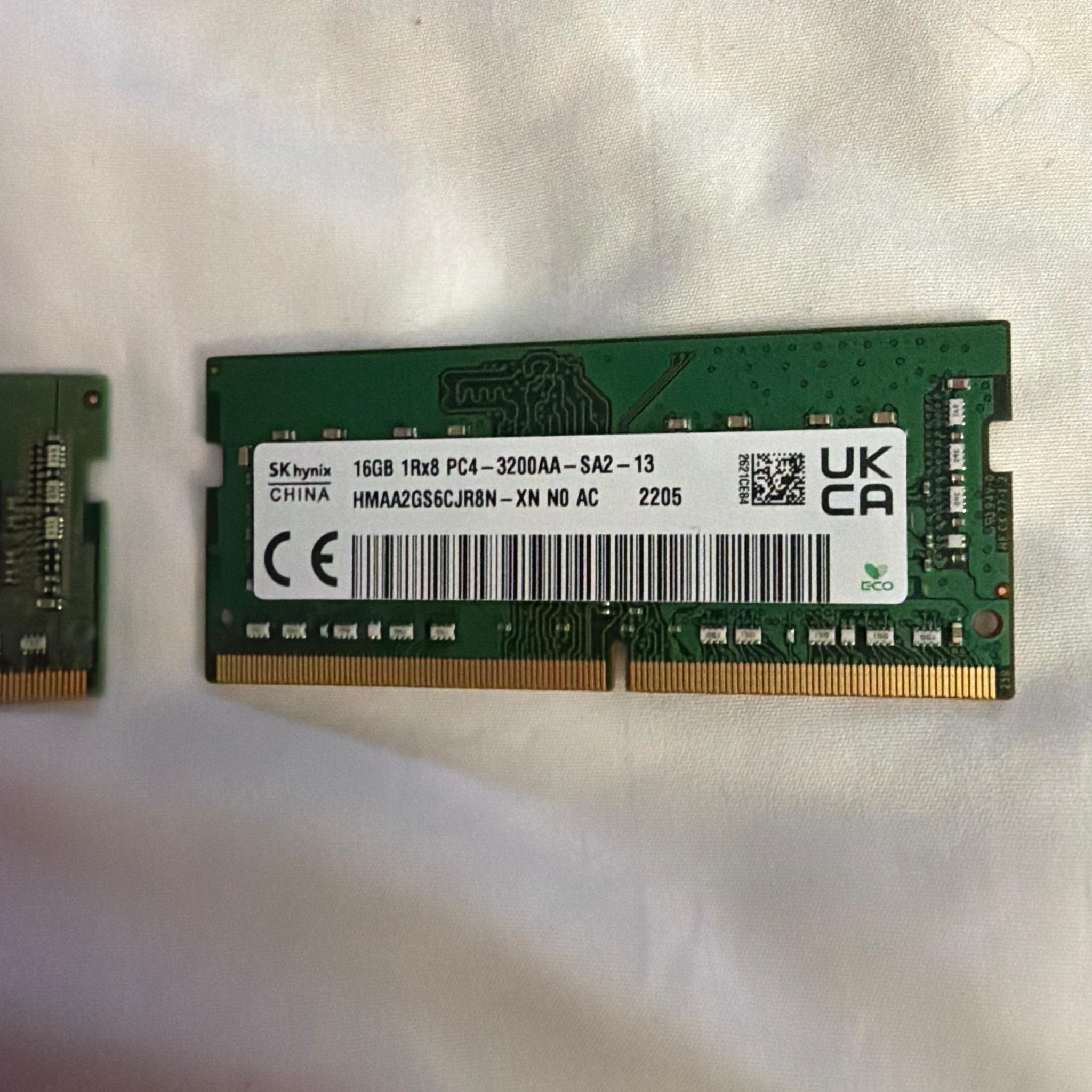 32GB DDR4 3200MT/s So-Dimm 2x16GB Samsung/SK Hynix