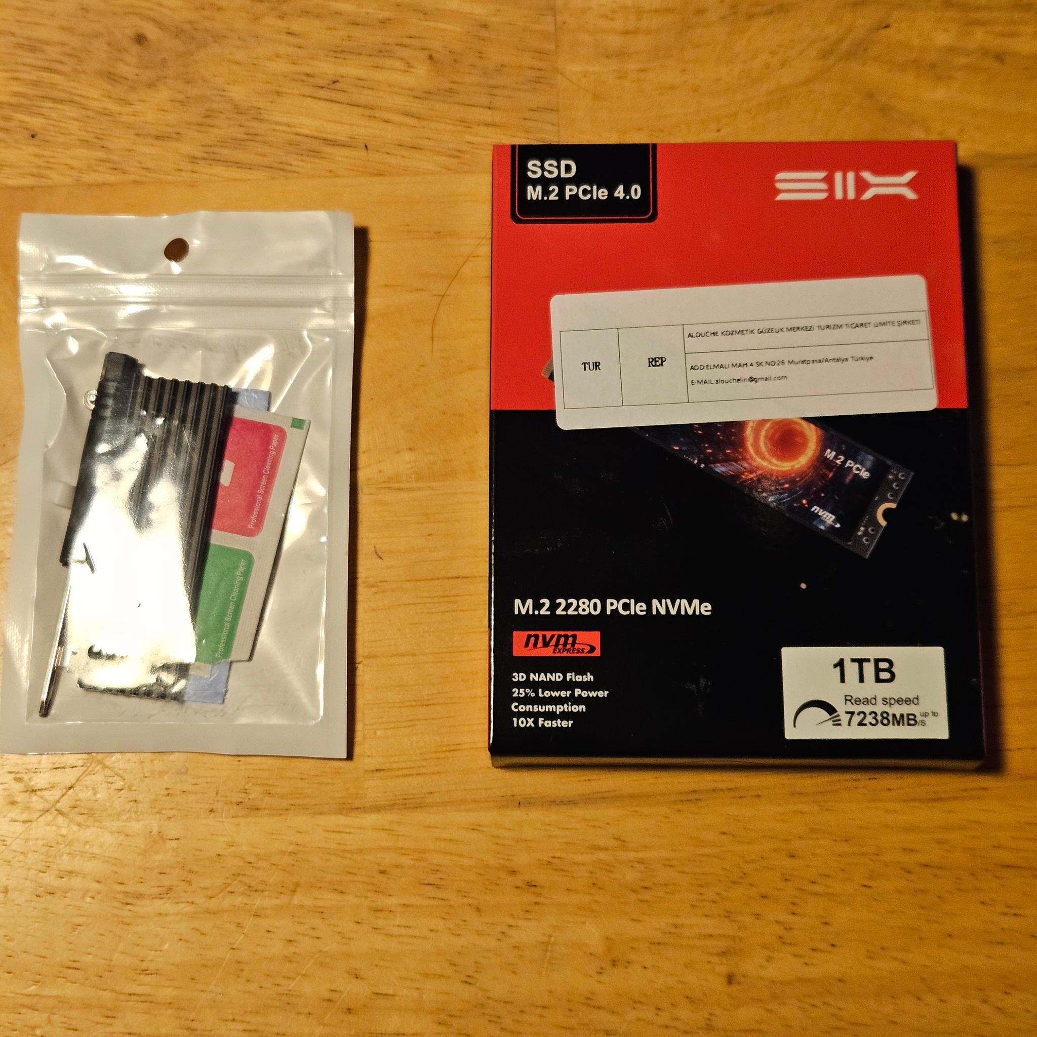 Six 1TB Gen 4 NVME SSD with Free Enclosure
