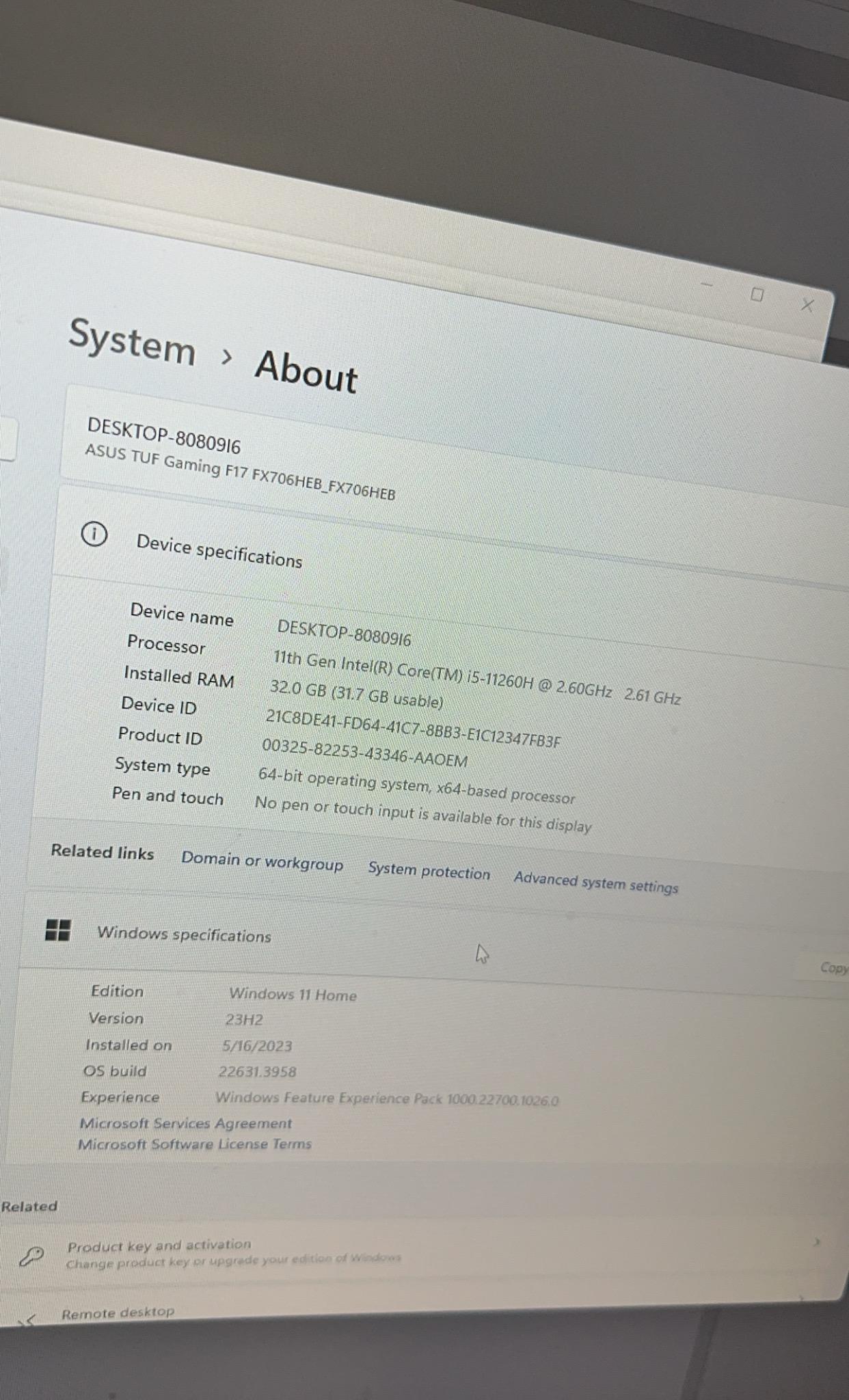 Asus TUF FX706HE-211