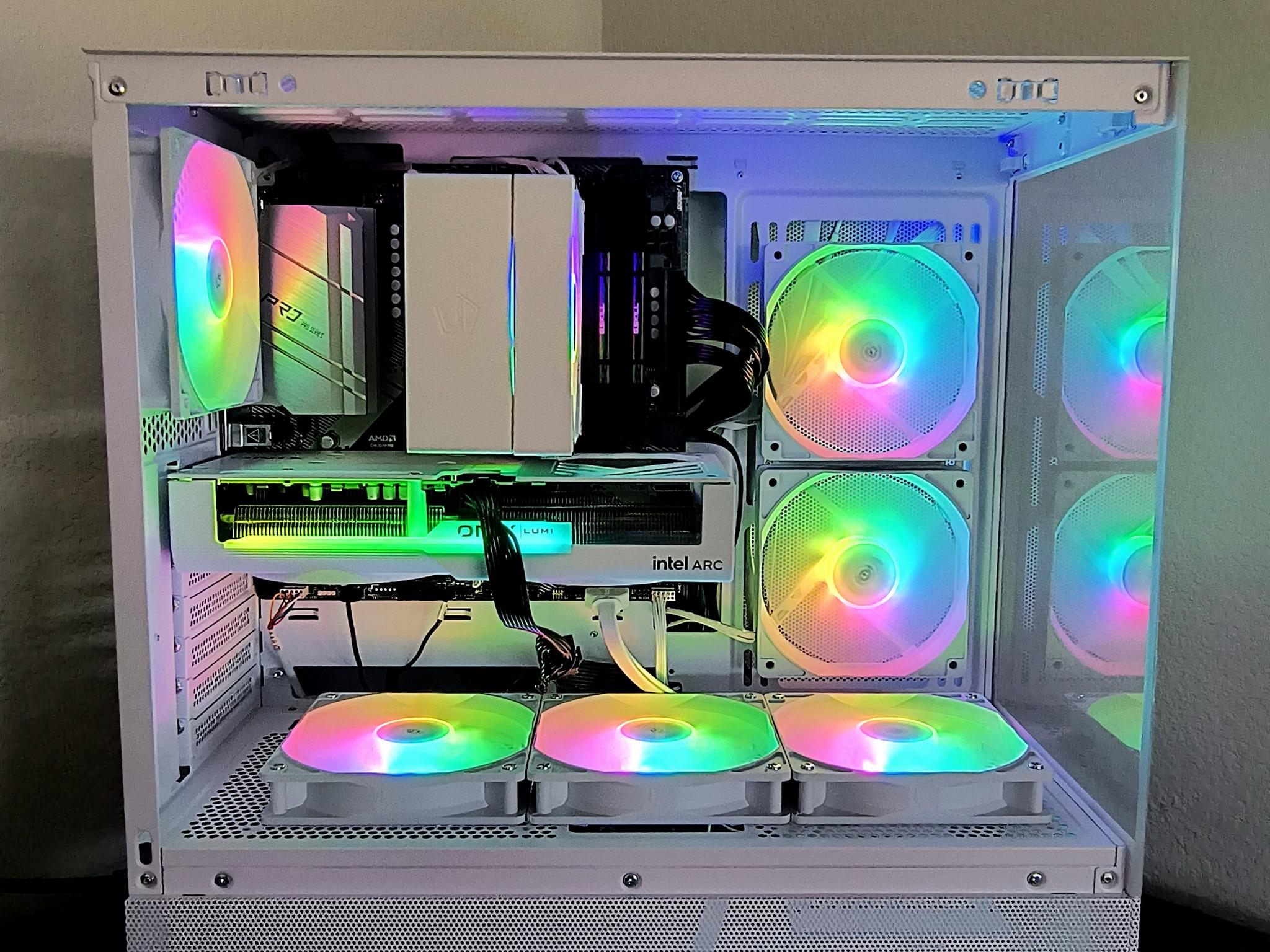 🎖️Honor🎖️ New White RGB Gaming PC, Intel B580+AMD Ryzen 5 5500=High Preformance and Value