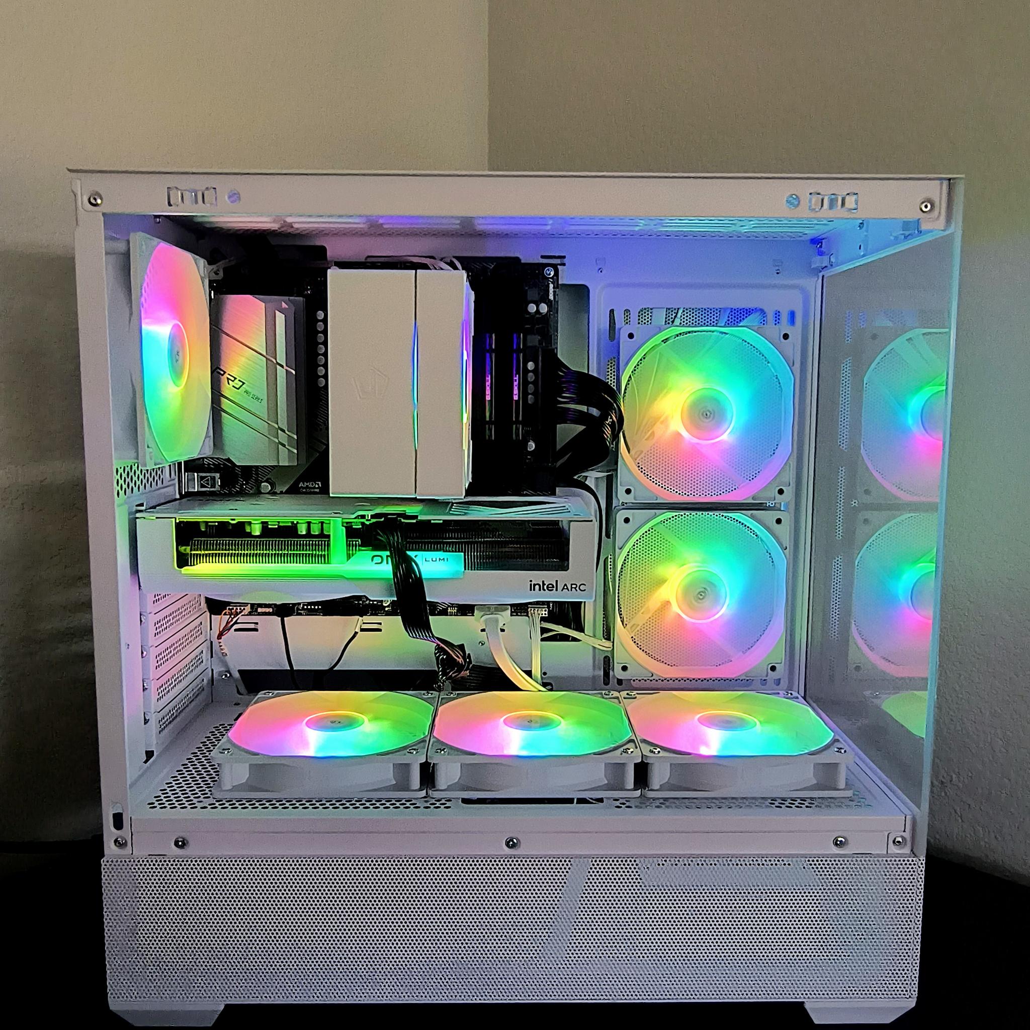 🎖️Honor🎖️ New White RGB Gaming PC, Intel B580+AMD Ryzen 5 5500=High Preformance and Value