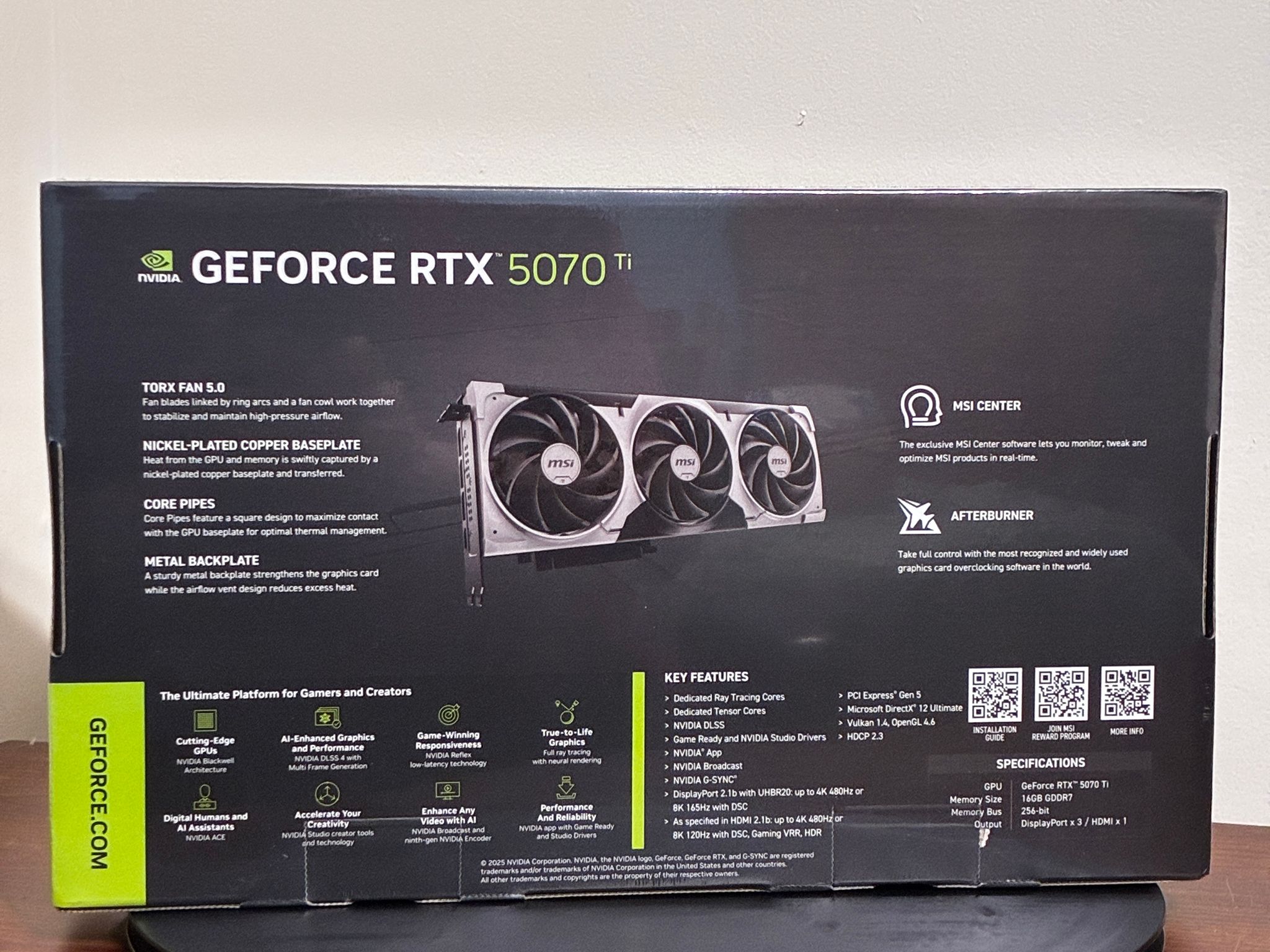 *New* MSI GeForce RTX 5070 Ti 16G VENTUS 3X OC