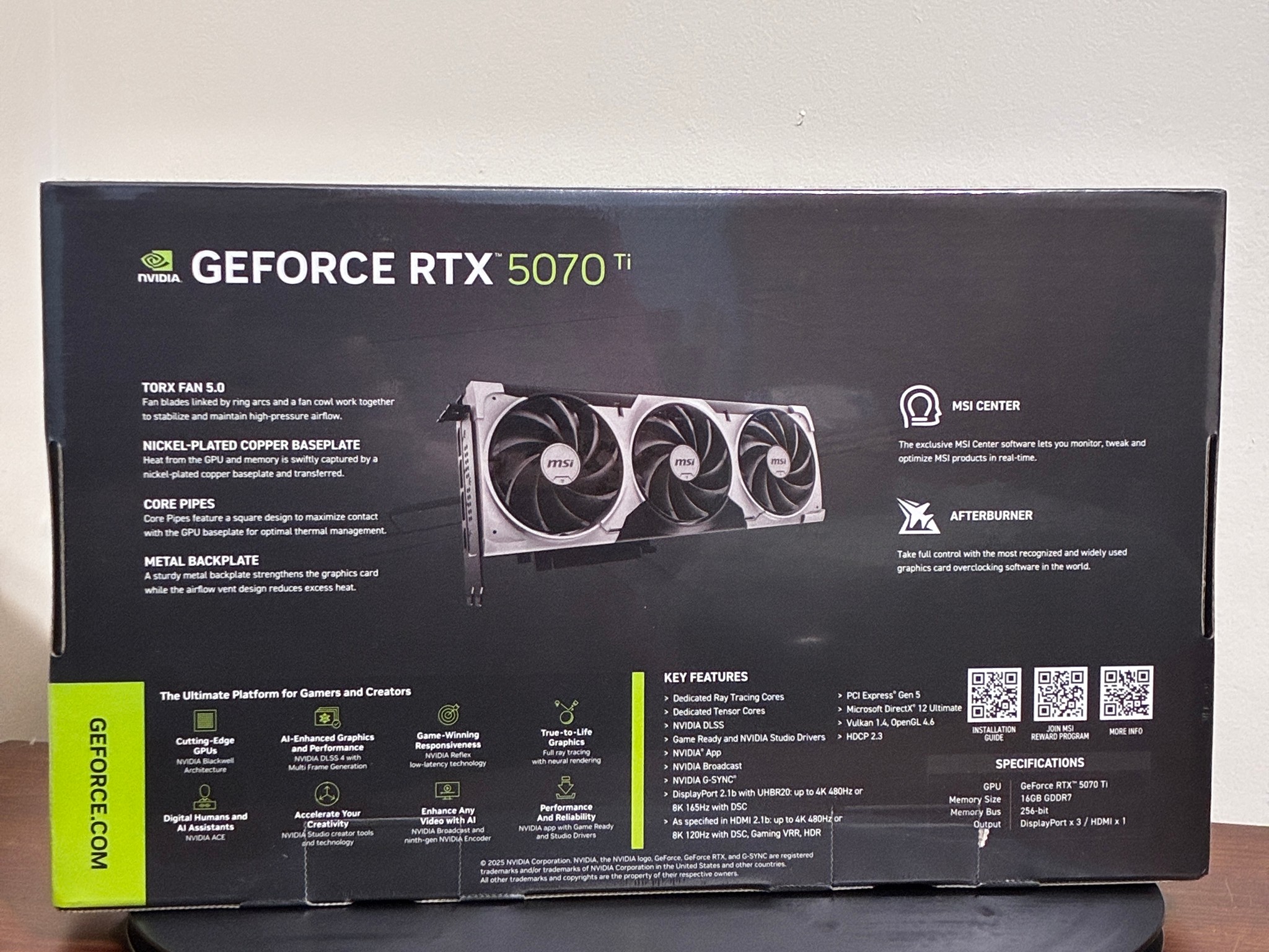 MSI GeForce RTX 5070 Ti 16G VENTUS 3X OC