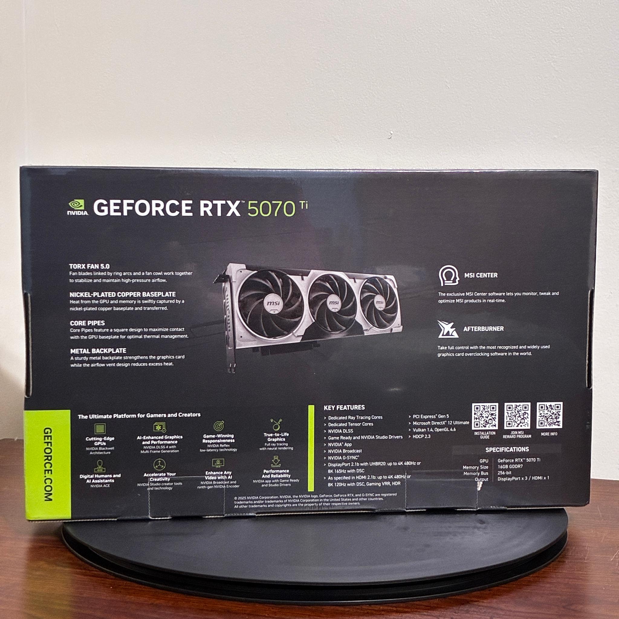 MSI GeForce RTX 5070 Ti 16G VENTUS 3X OC