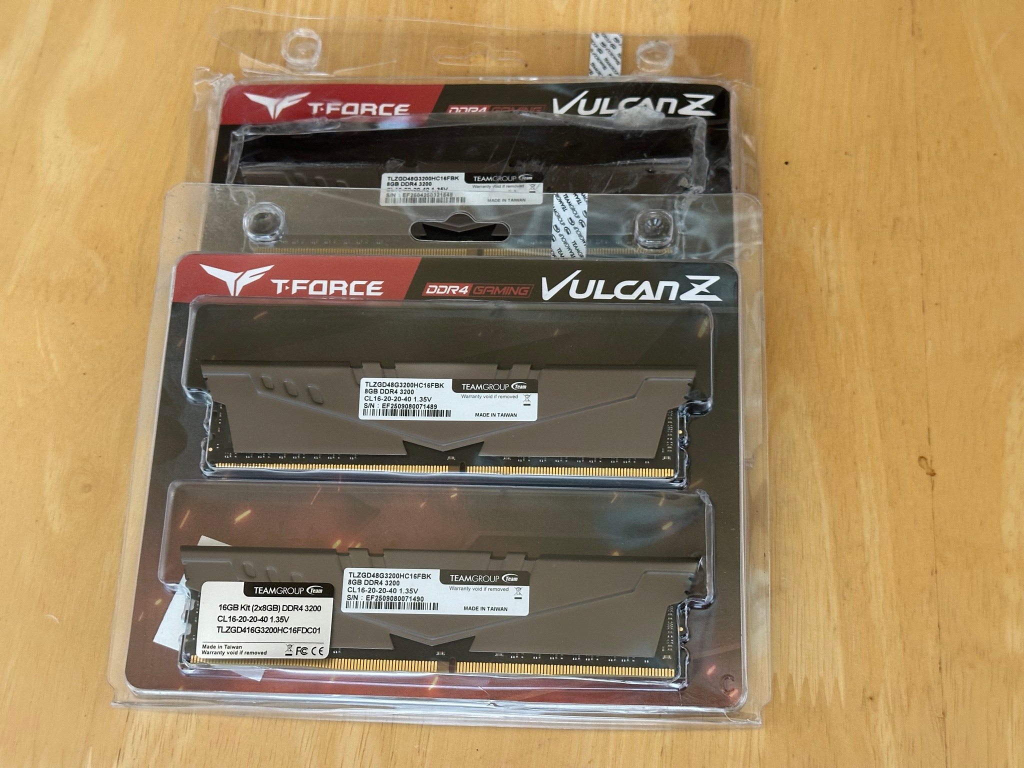 32GB (4x8GB) 3200MHz TEAMGROUP T-Force Vulcan Z DDR4 Kit