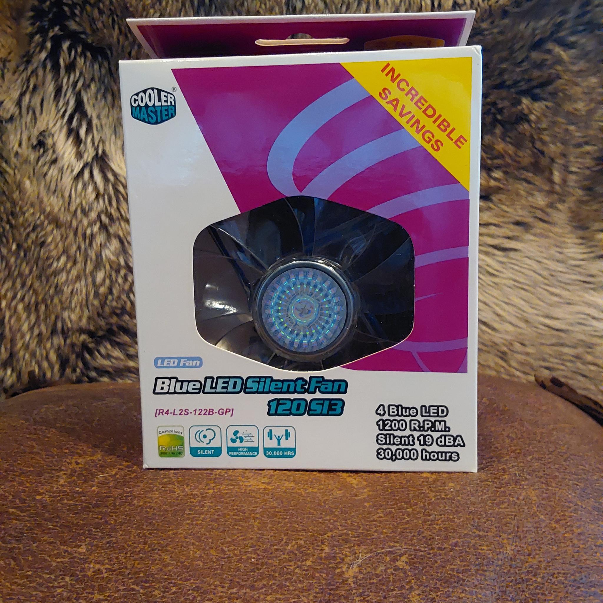 NEW COOLER MASTER 120mm (BLUE LED) COMPUTER CASE FANS (VALUE TWO-PACK)