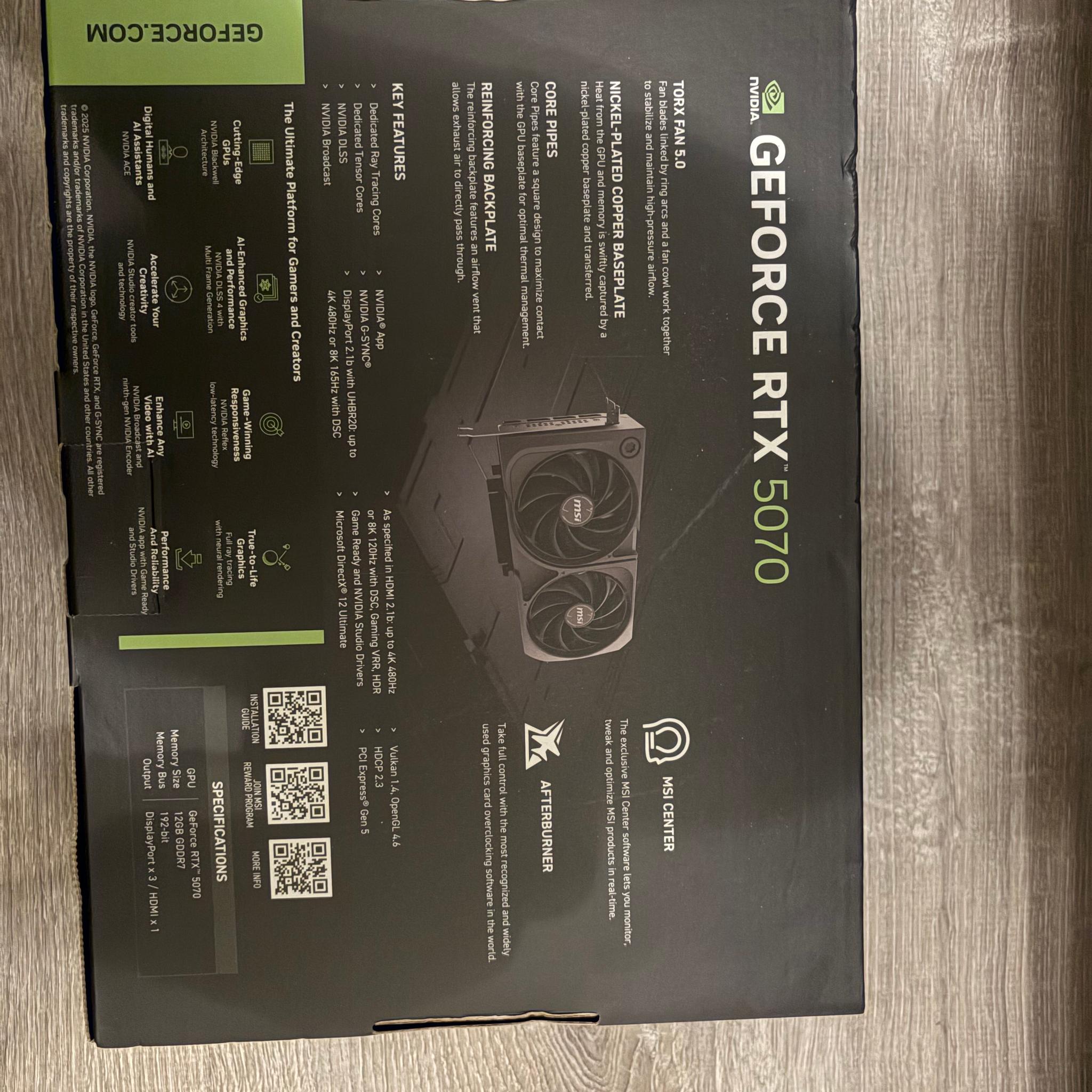 MSI GeForce RTX 5070 12G SHADOW 2X OC