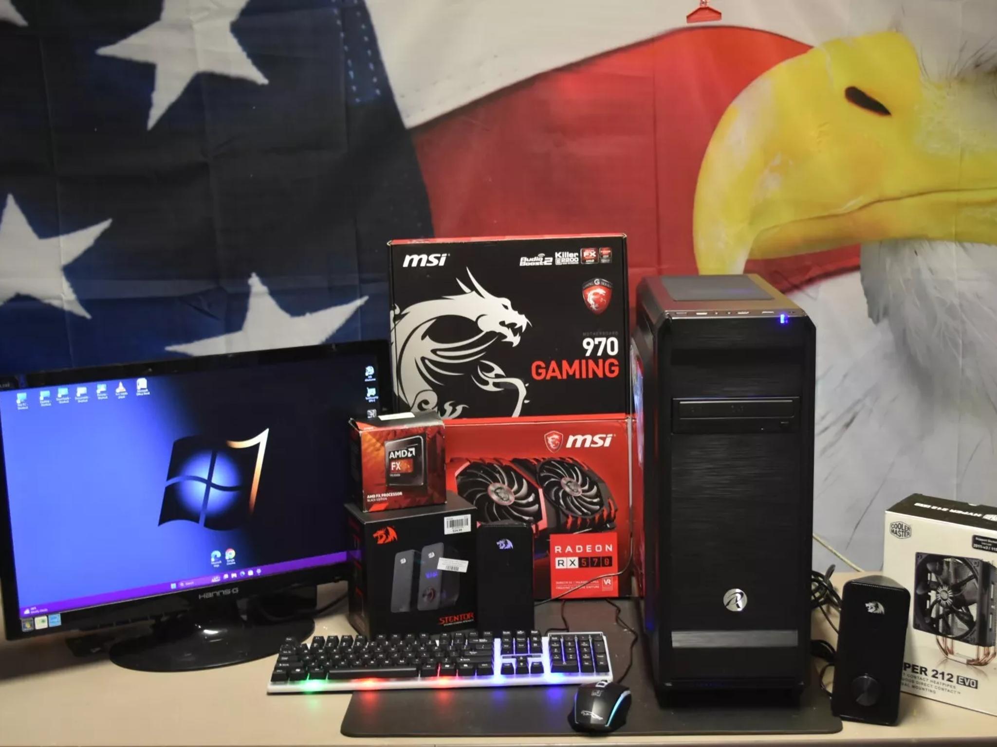 GaminG PC AMD FX 8350 4.0GHZ 8 CORES 16GB RAM 1TR SSD RX 570 GPU X DVD RW+ NEW 20 INCH MONITOR