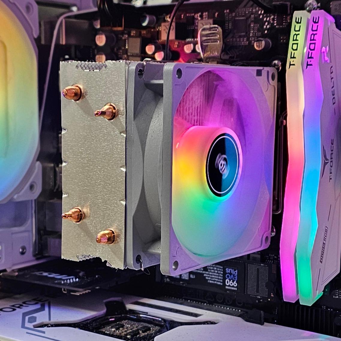 AIGO CPU Cooler with WHITE RGB Fan