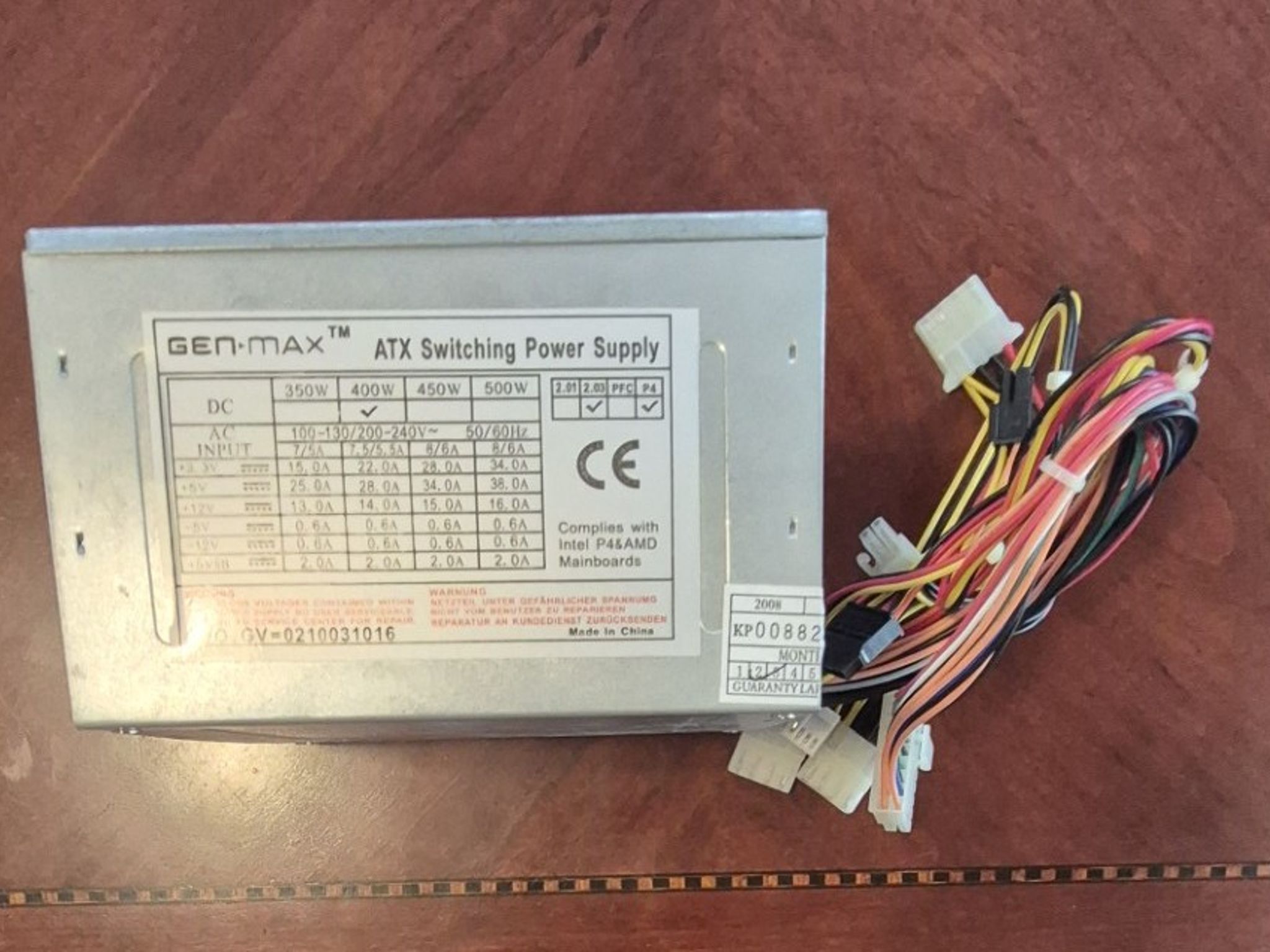 400W ATX 12V V2.1 Internal PC Power Supply with Strong Turbo Fan for Desktop Tower Computer