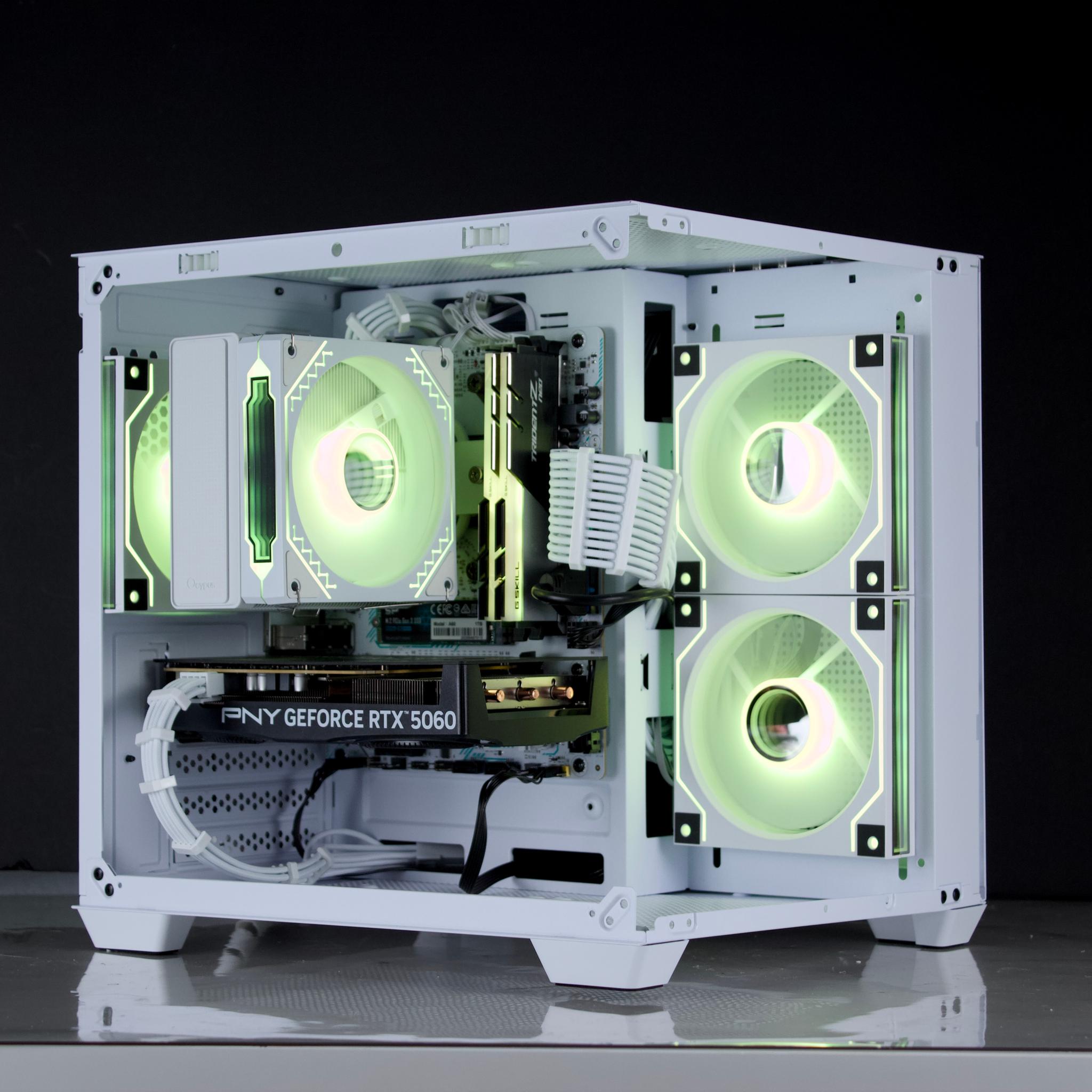 🧊❄️🧊 White Gaming PC – RTX 5060, Ryzen 5 5600X, 32GB RAM, 1TB SSD - WiFi, BlueTooth 🧊❄️🧊
