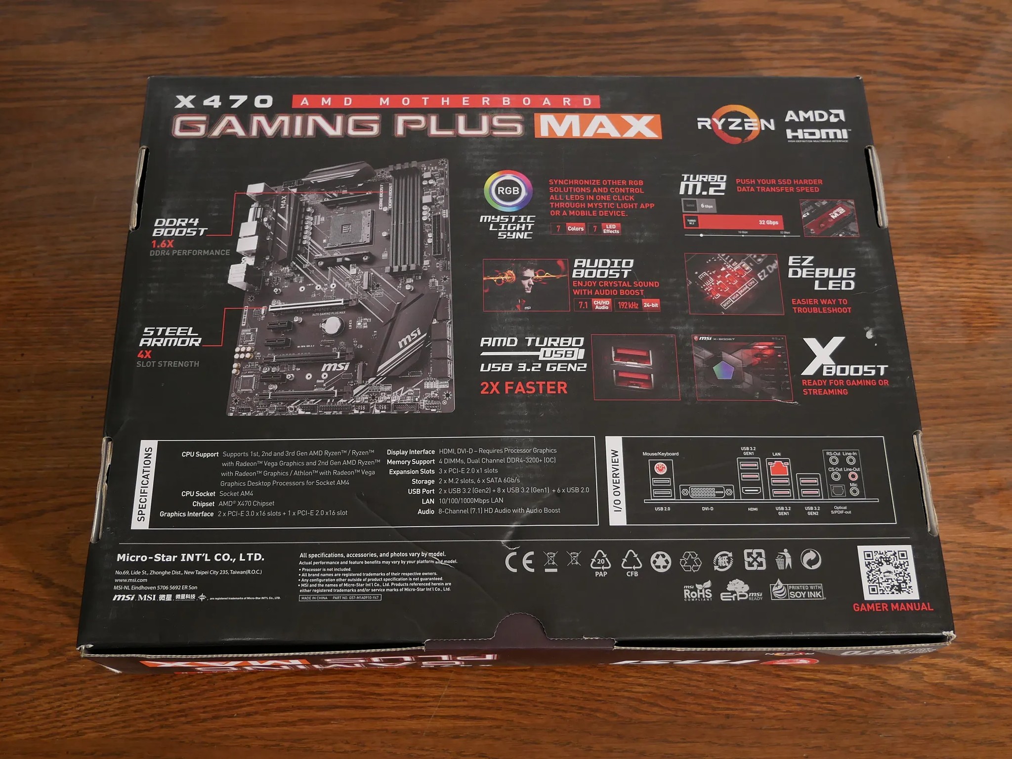 MSI X470 GAMING PLUS MAX AM4 AMD Ryzen 5000 ATX Motherboard *LATEST BIOS* FULL SET!