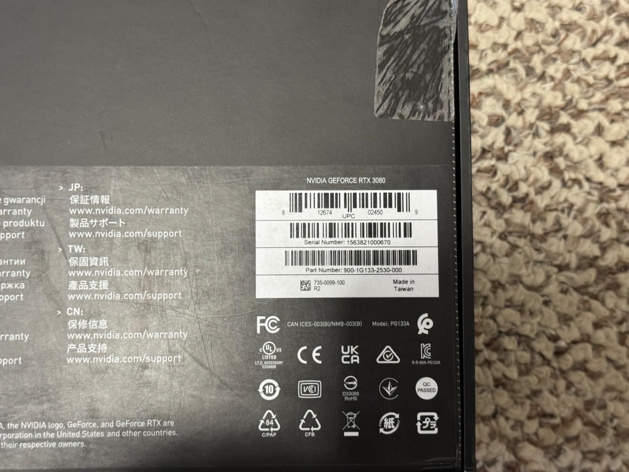 NVIDIA GeForce RTX 3080 Founders Edition 10GB GDDR6X Graphics Card -...