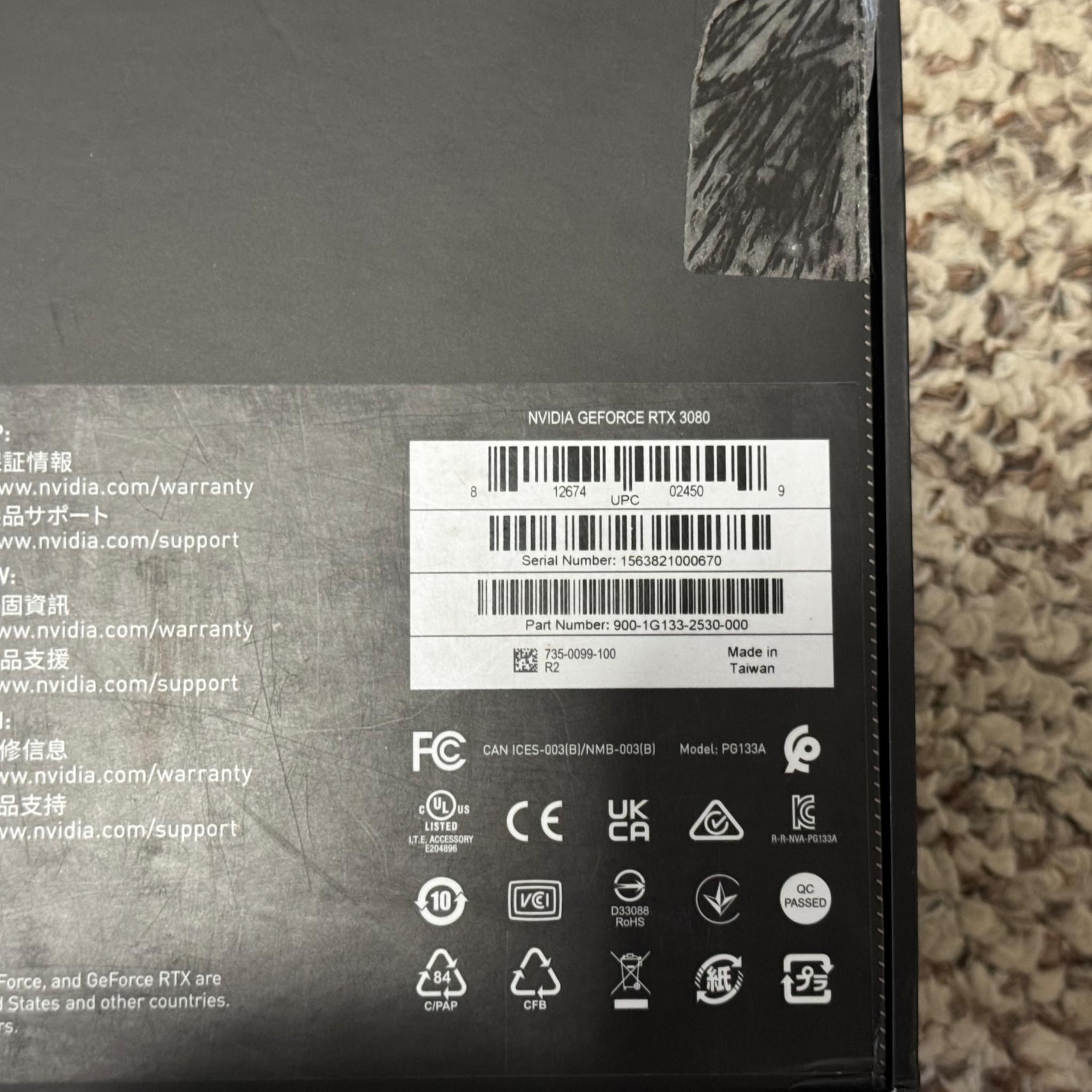 NVIDIA GeForce RTX 3080 Founders Edition 10GB GDDR6X Graphics Card -...