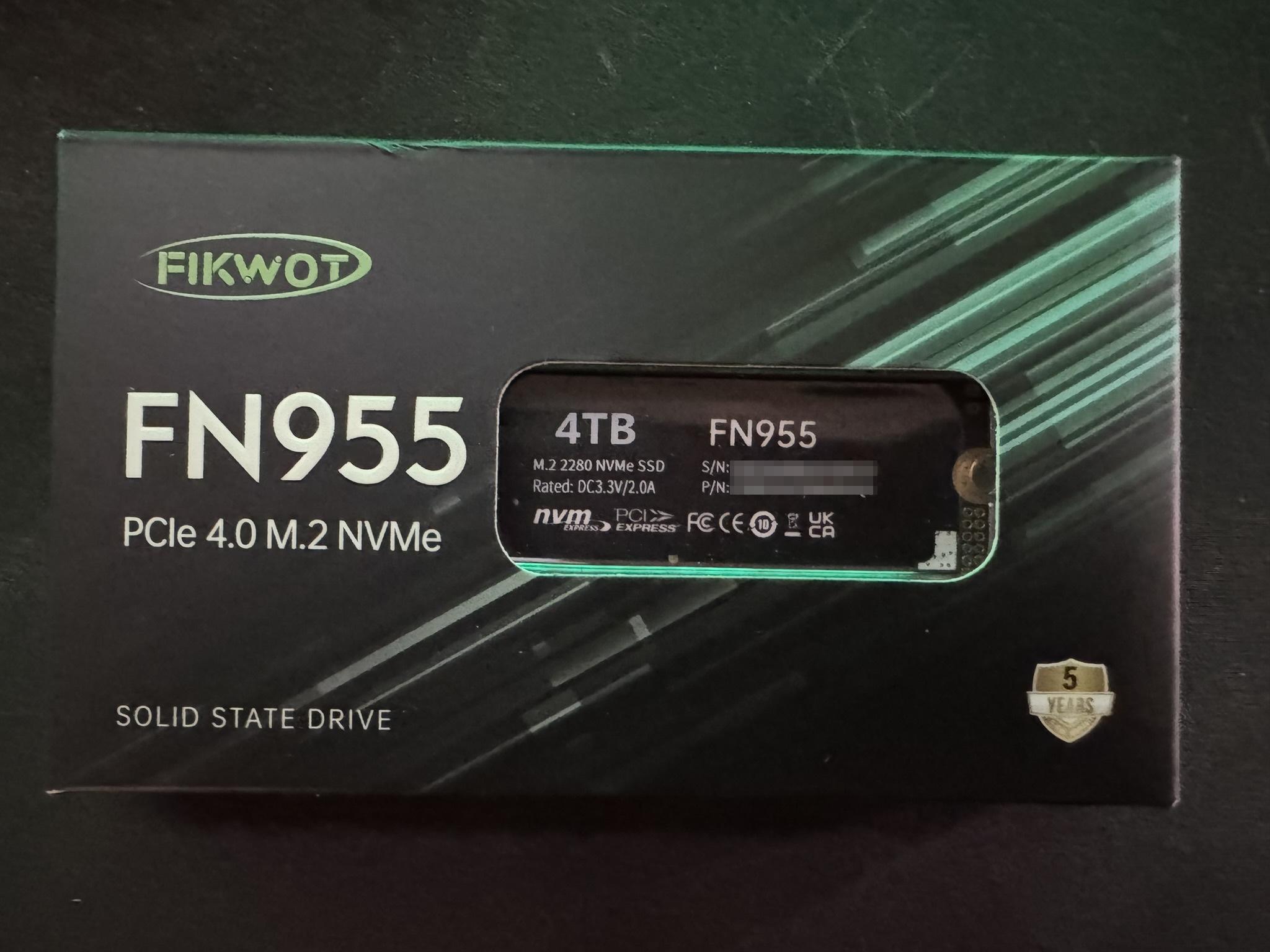 Fikwot FN955 4TB NVMe SSD M.2 2280 PCIe Gen4x4
