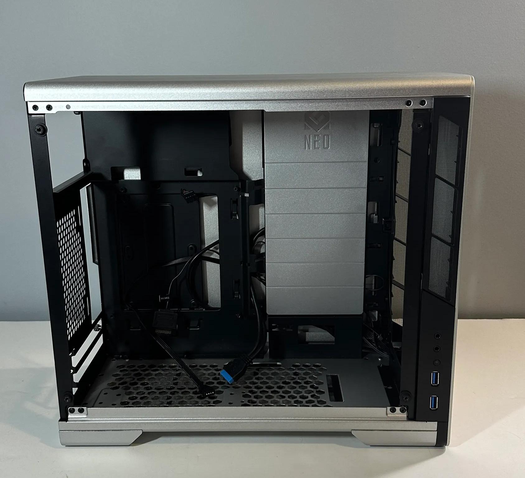 Metallic Gear Neo Mini V2 Series Mini-ITX Case | Tempered Glass Panel | Liquid Cooling Ready-Silver