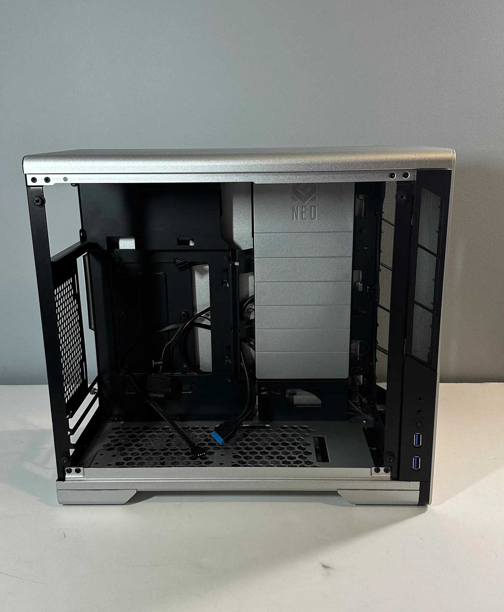 Metallic Gear Neo Mini V2 Series Mini-ITX Case | Tempered Glass Panel | Liquid Cooling Ready-Silver
