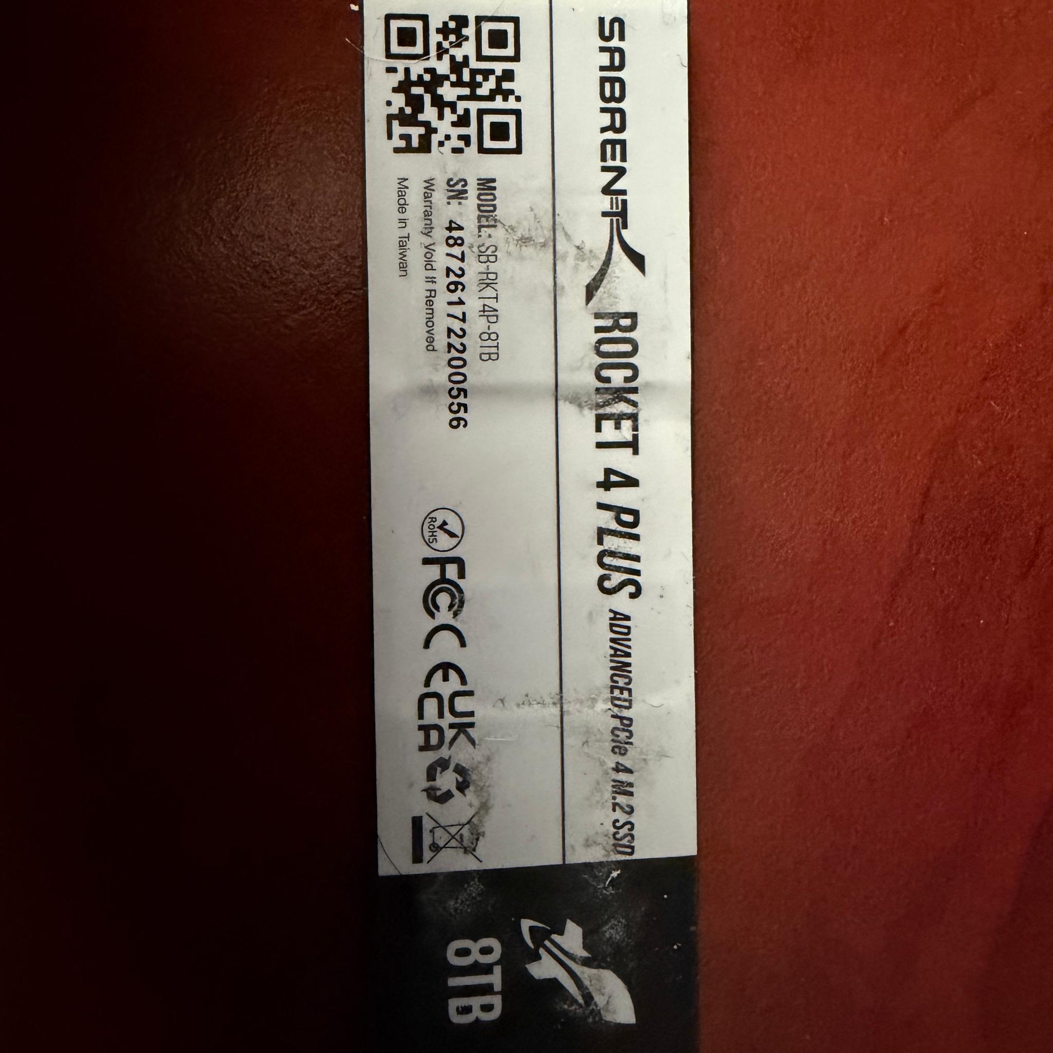 Sabrent Rocket 4 Plus 8TB PCIE4 SSD