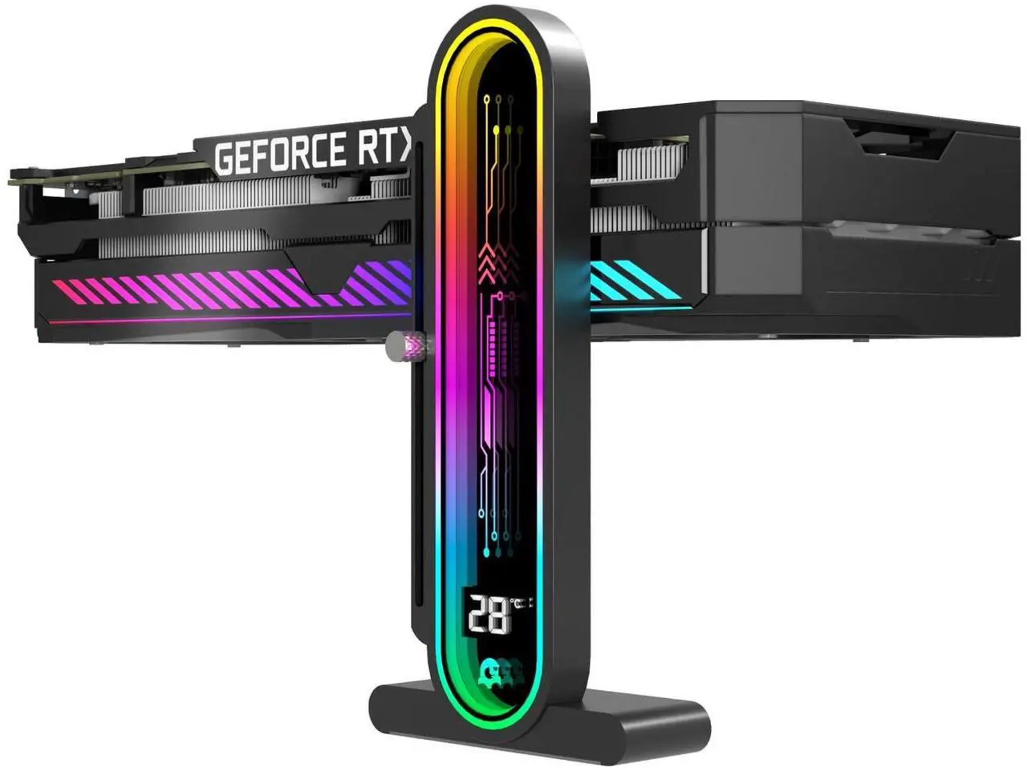 GPU Support Bracket with Temperature Display 5V 3pin Universal Height Adjustable ARGB anti sag HD