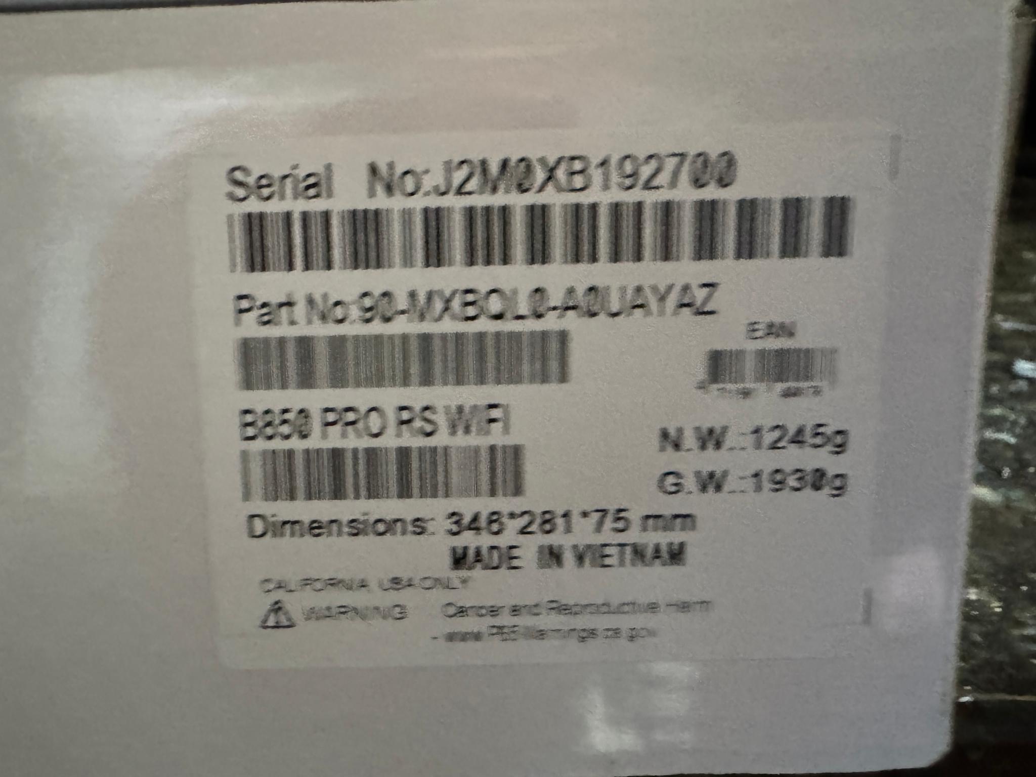 AsRock B850 Pro RS WiFi