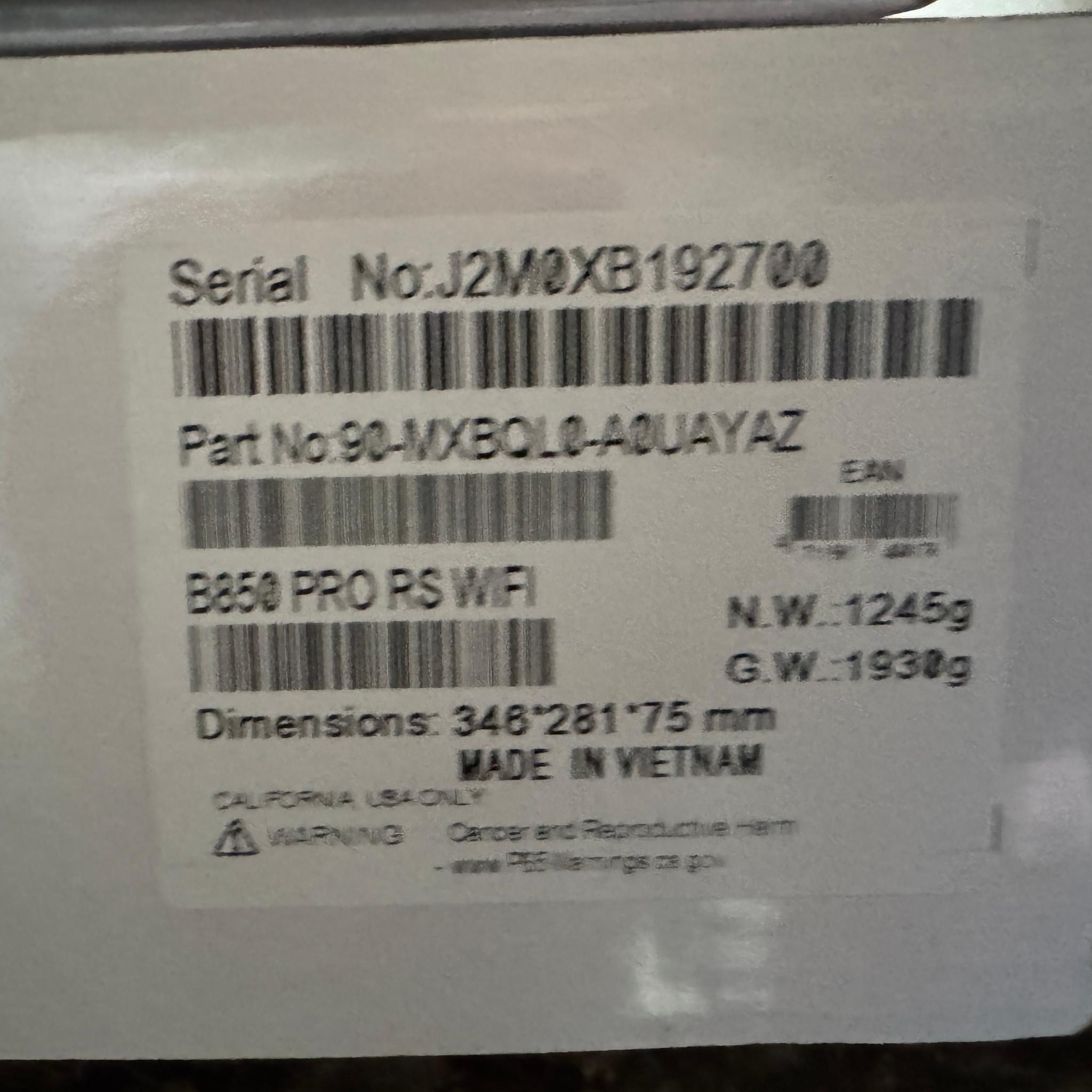 AsRock B850 Pro RS WiFi