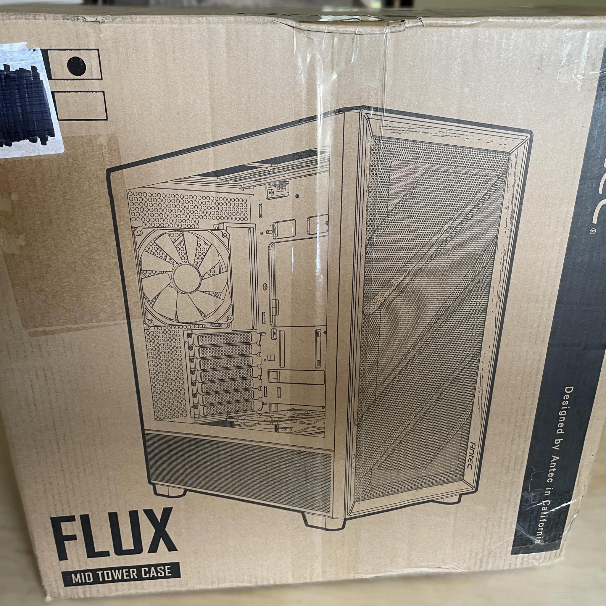 LIKE NEW! Antec FLUX PC Chassis - Black + Upgraded RGB Fans